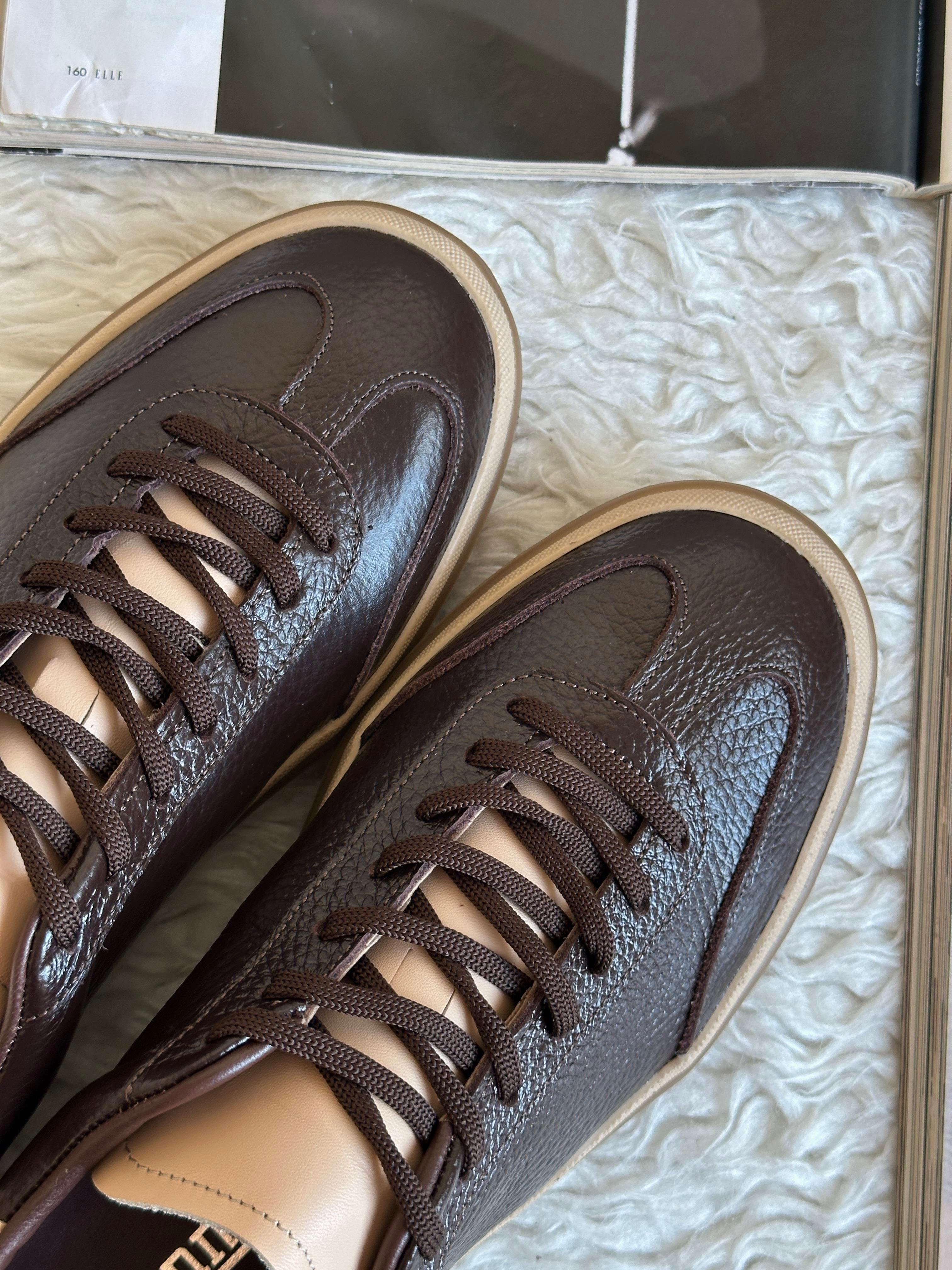 ZUUMSNEAKERVerona İç-Dış % 100 Hakiki Deri Kadın Sneaker - Kahve Deri & Ten Deri