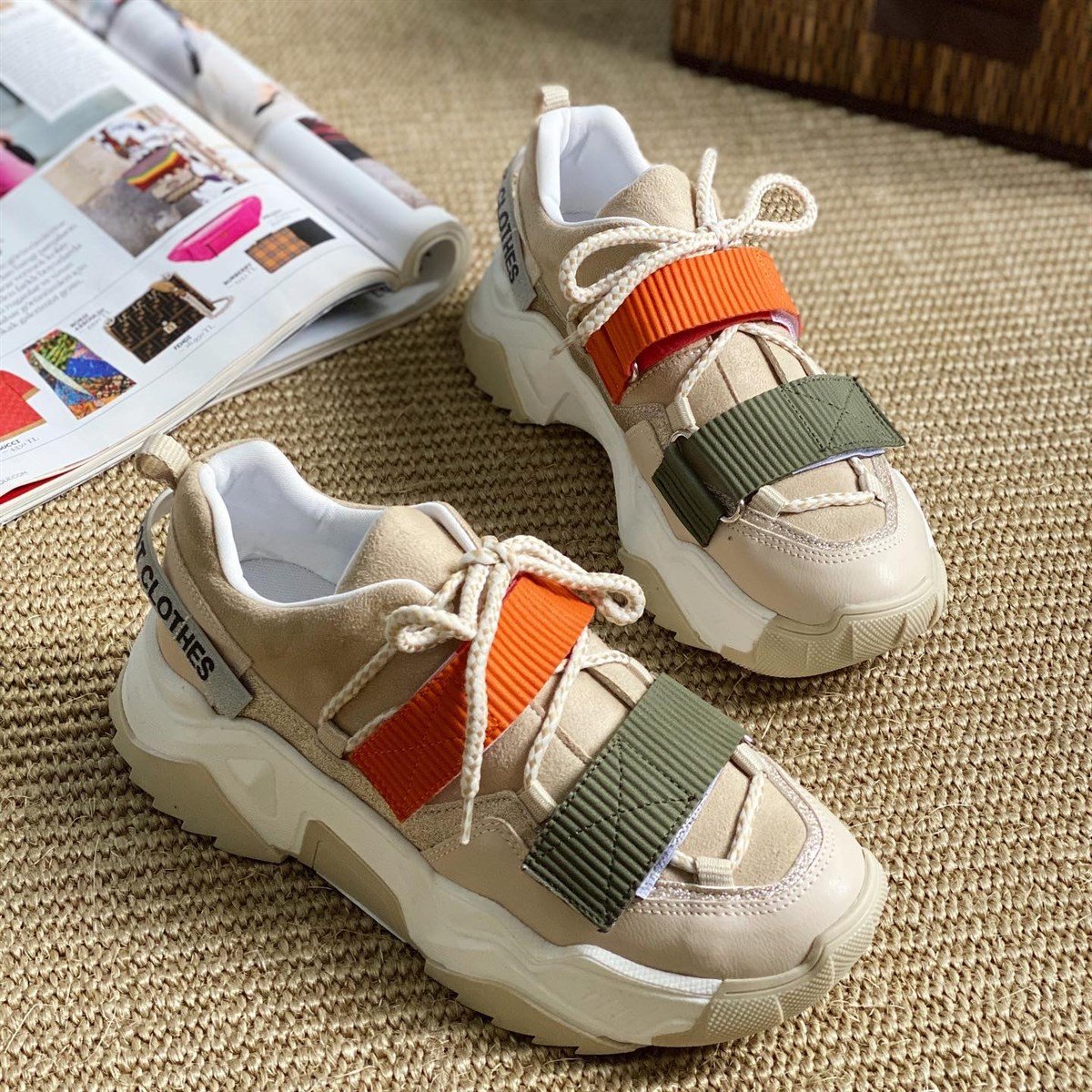 ZUUMSneakerWEMAKE - Cırtlı Kadın Sneaker - Bej