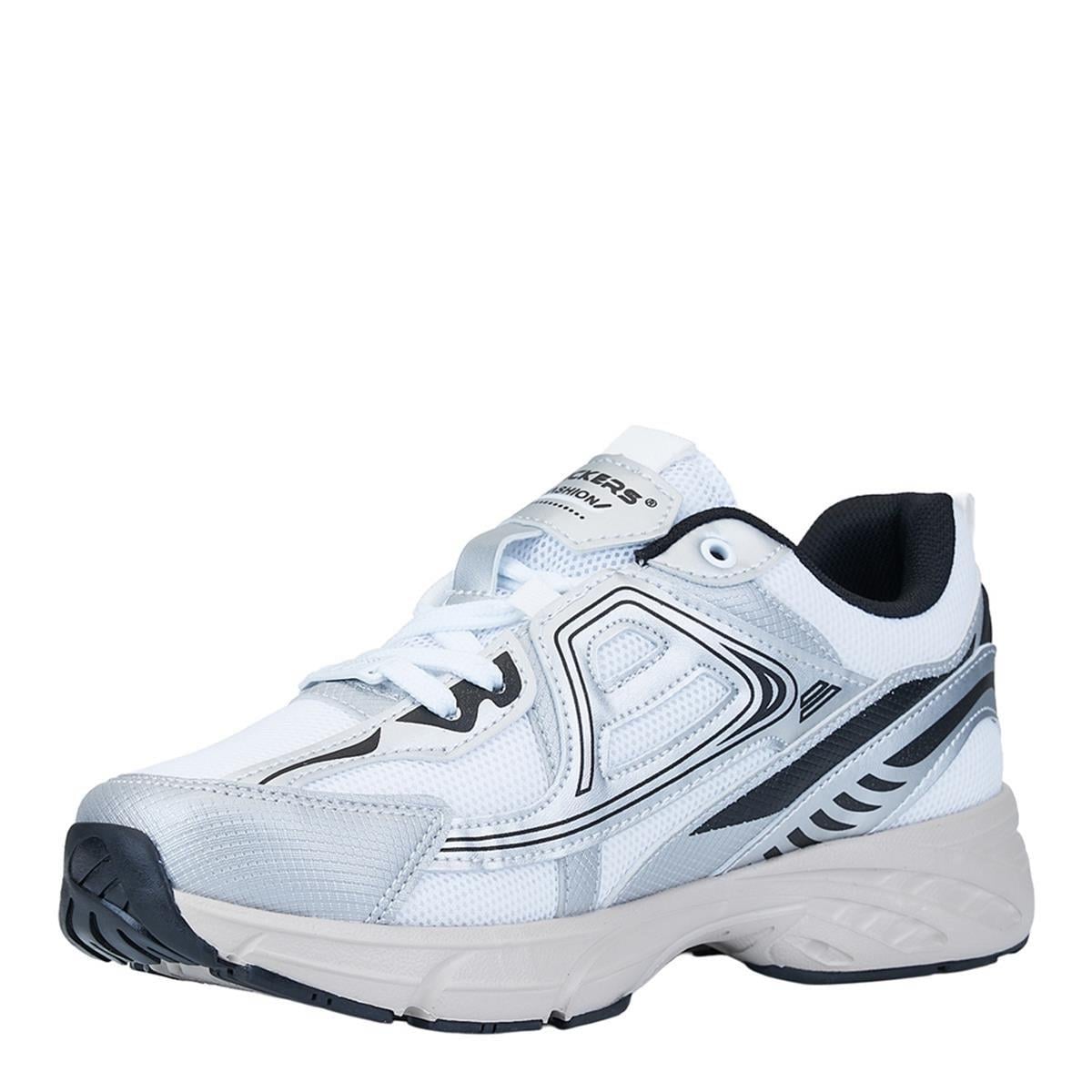 ZUUMSNEAKERWickers Günlük Kadın Sneaker - Beyaz & Siyah & Gümüş