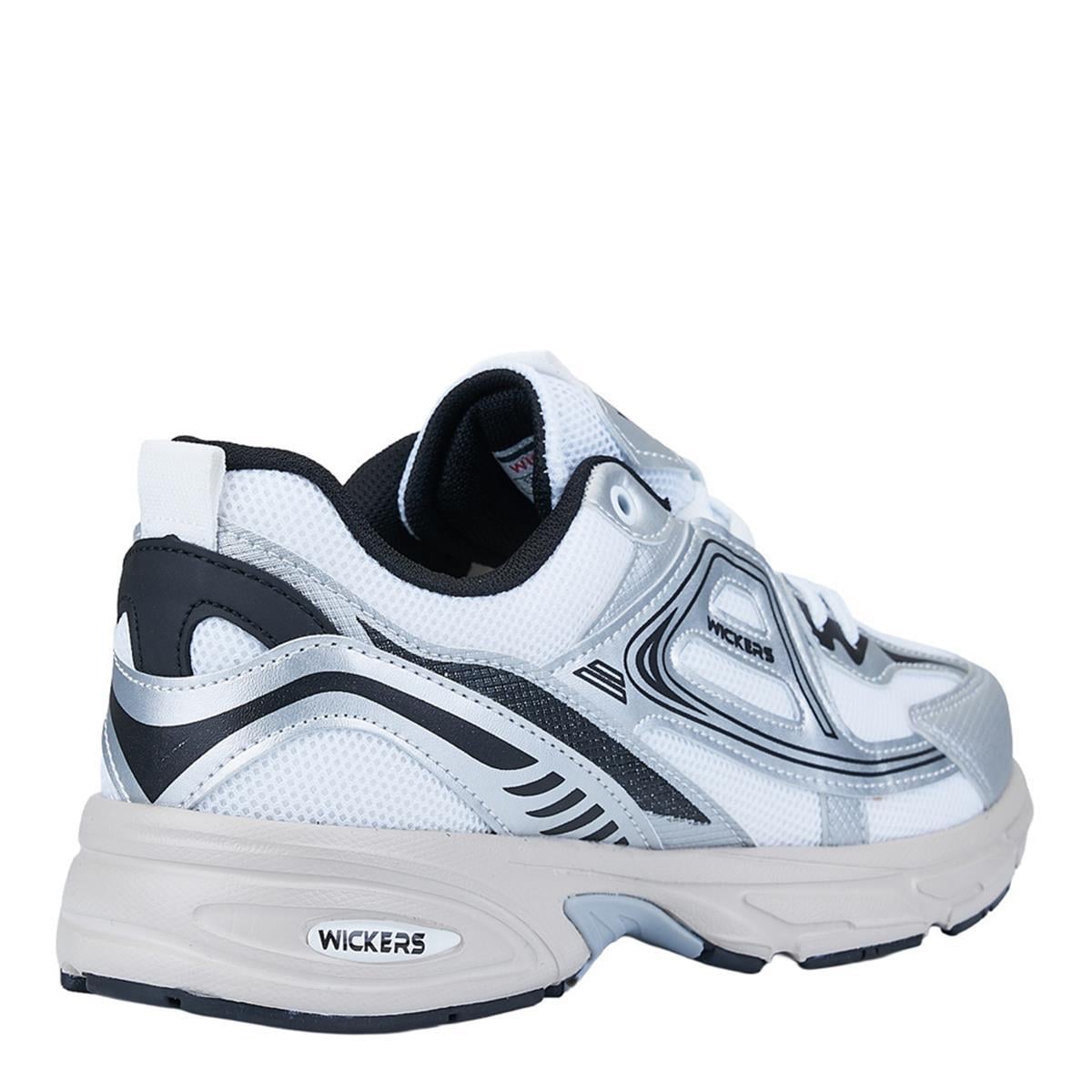 ZUUMSNEAKERWickers Günlük Kadın Sneaker - Beyaz & Siyah & Gümüş