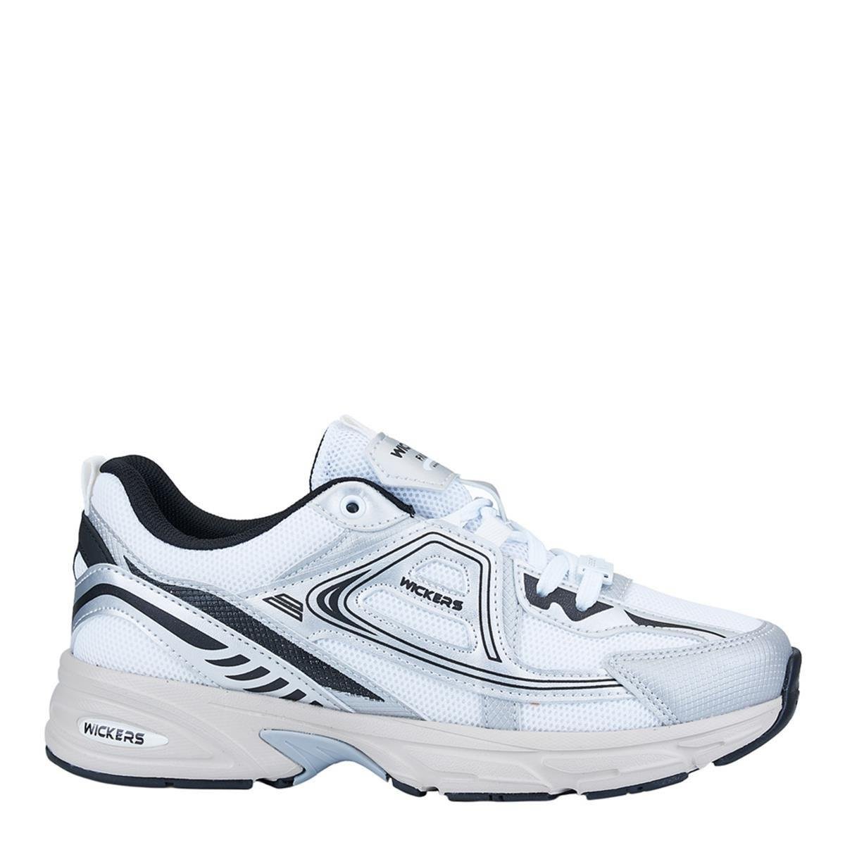 ZUUMSNEAKERWickers Günlük Kadın Sneaker - Beyaz & Siyah & Gümüş