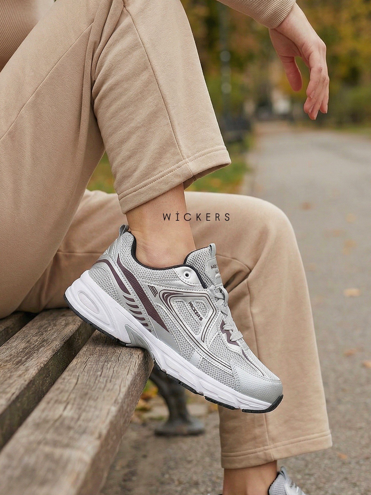 ZUUMSNEAKERWickers Günlük Kadın Sneaker - Gümüş & Kahve & Siyah