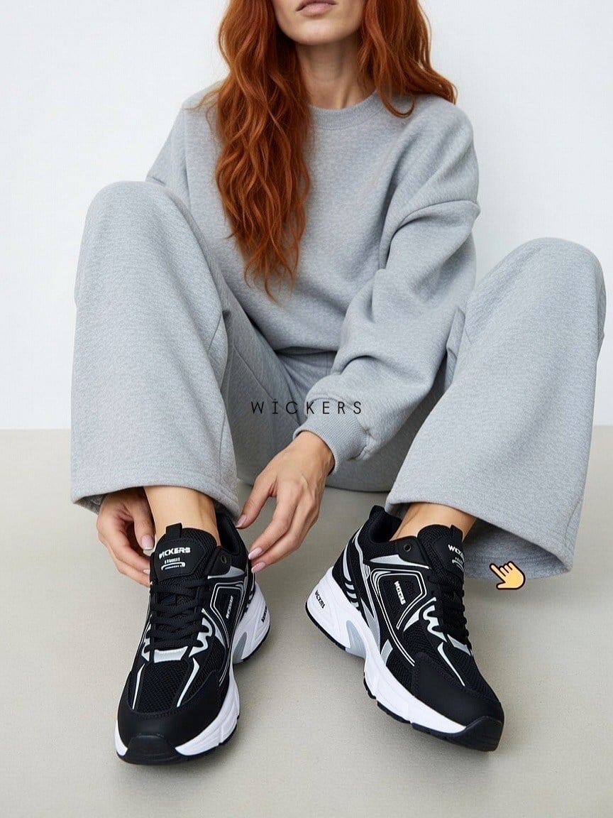 ZUUMSNEAKERWickers Günlük Kadın Sneaker - Siyah & Beyaz