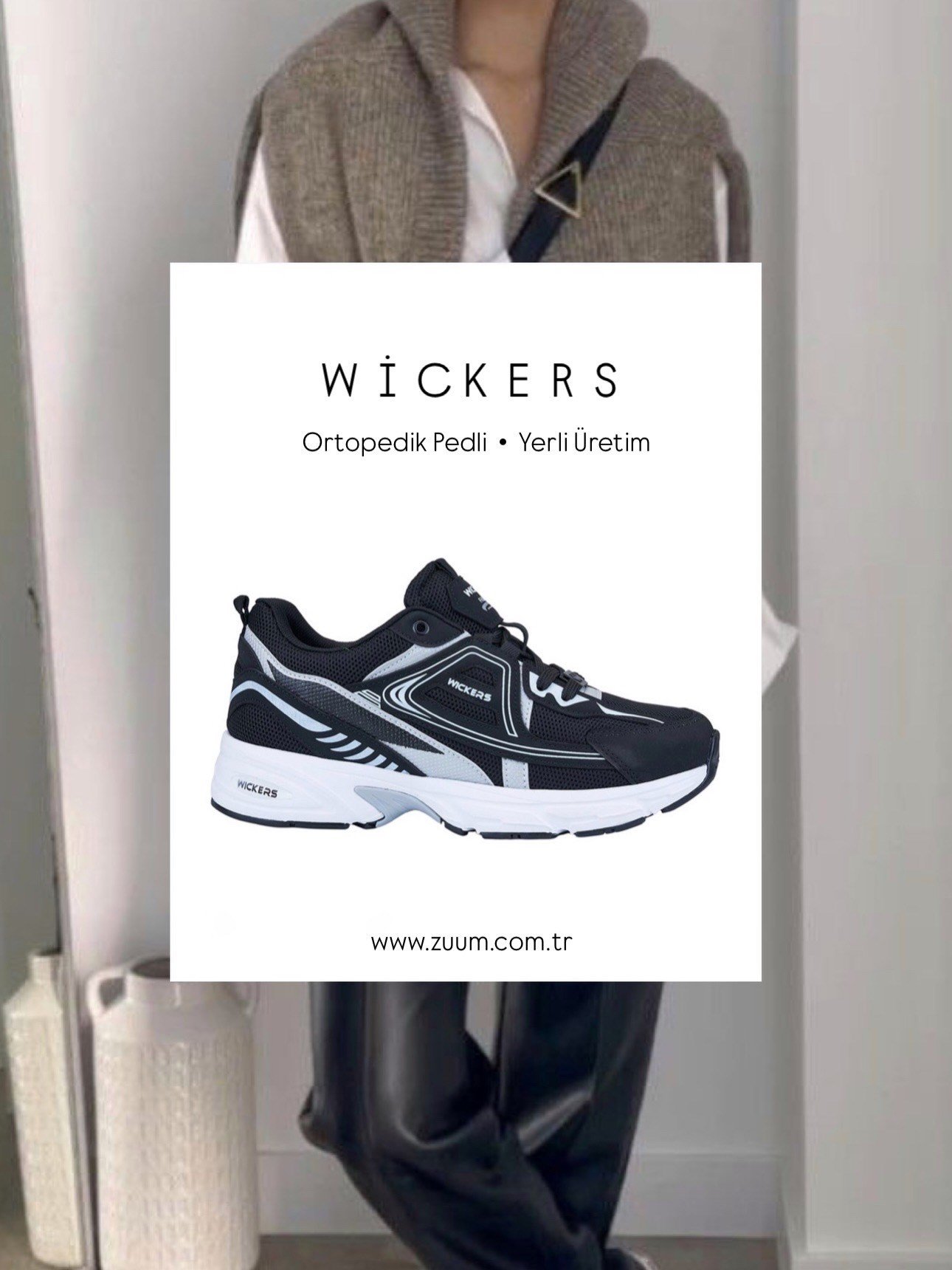 ZUUMSNEAKERWickers Günlük Kadın Sneaker - Siyah & Beyaz
