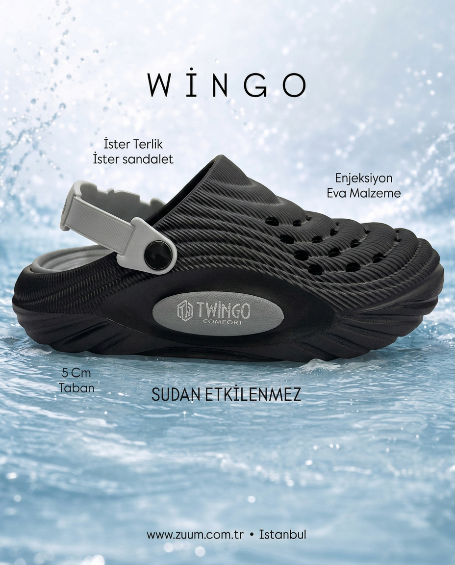 ZUUMSANDALET & TERLİKWingo Günlük Kadın Terlik - Siyah