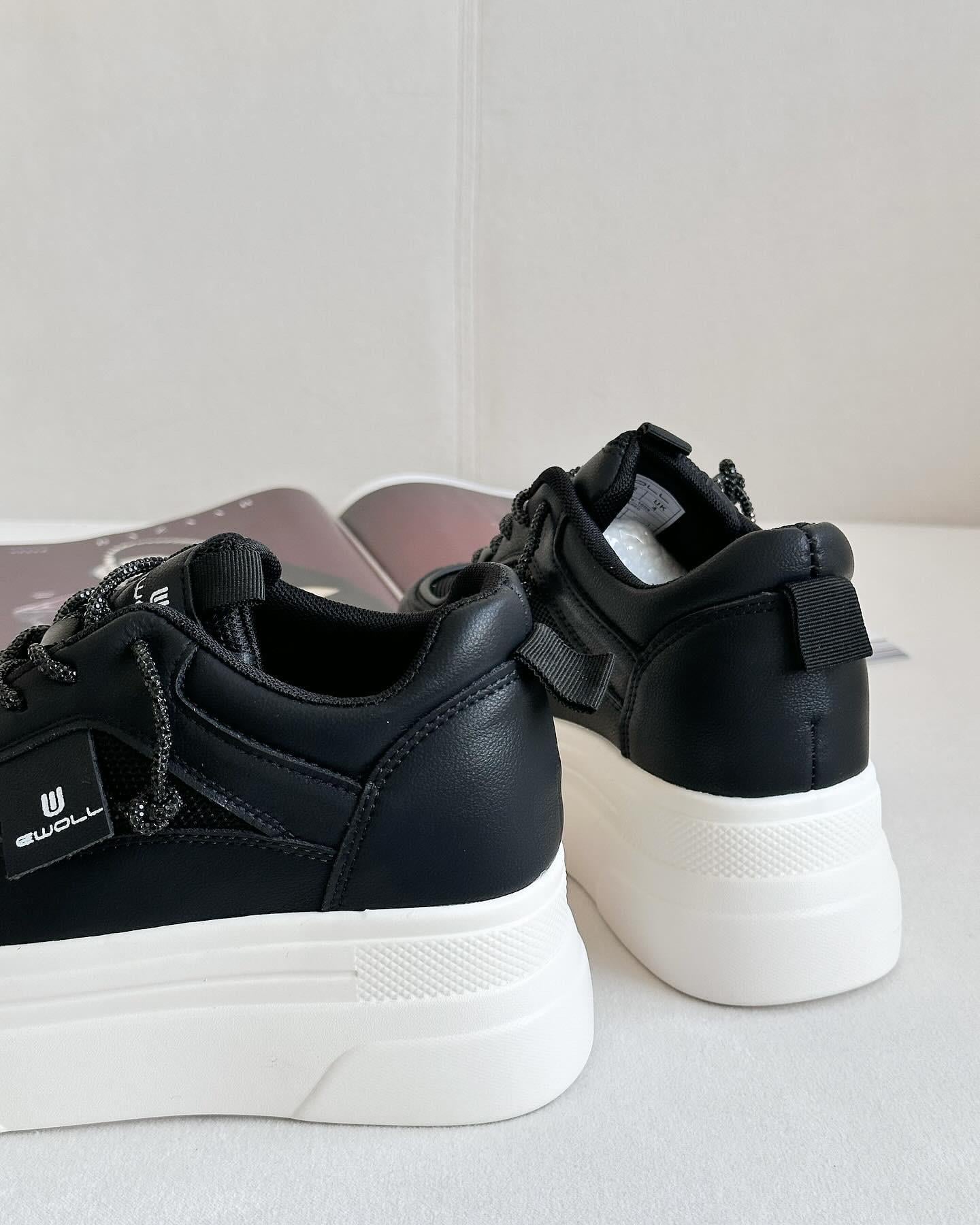 ZUUMSNEAKERWoly İçten Gizli Topuklu Kalın Taban Kadın Sneaker - Siyah