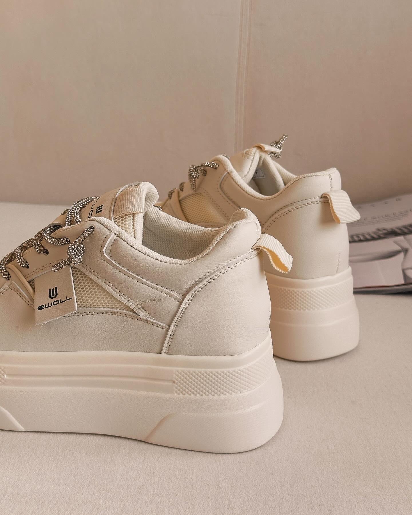 ZUUMSNEAKERWoly İçten Gizli Topuklu Kalın Taban Kadın Sneaker - Bej
