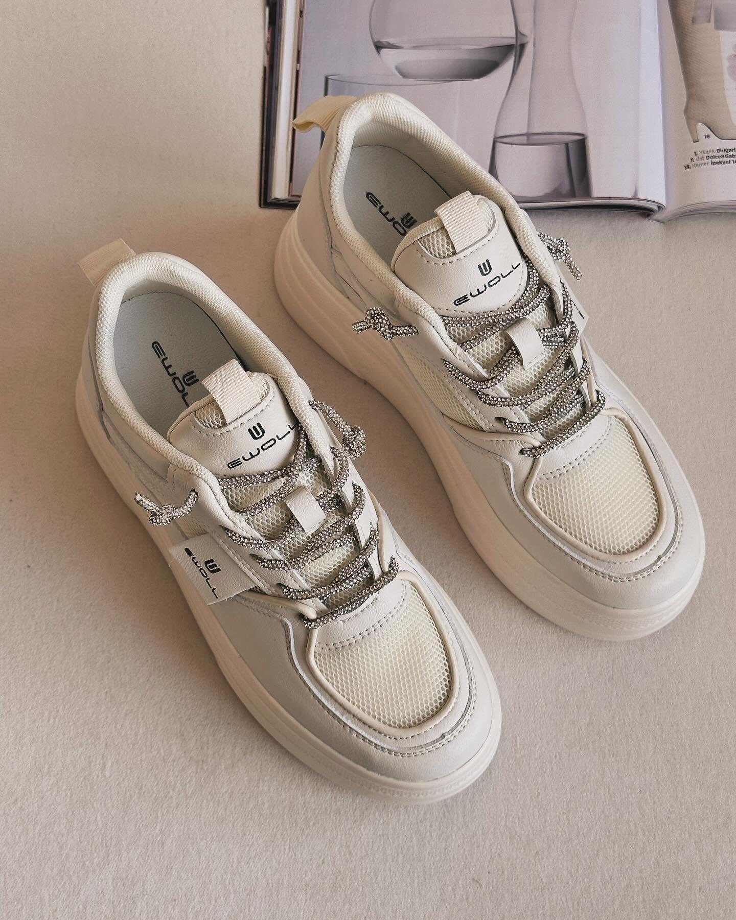 ZUUMSNEAKERWoly İçten Gizli Topuklu Kalın Taban Kadın Sneaker - Bej