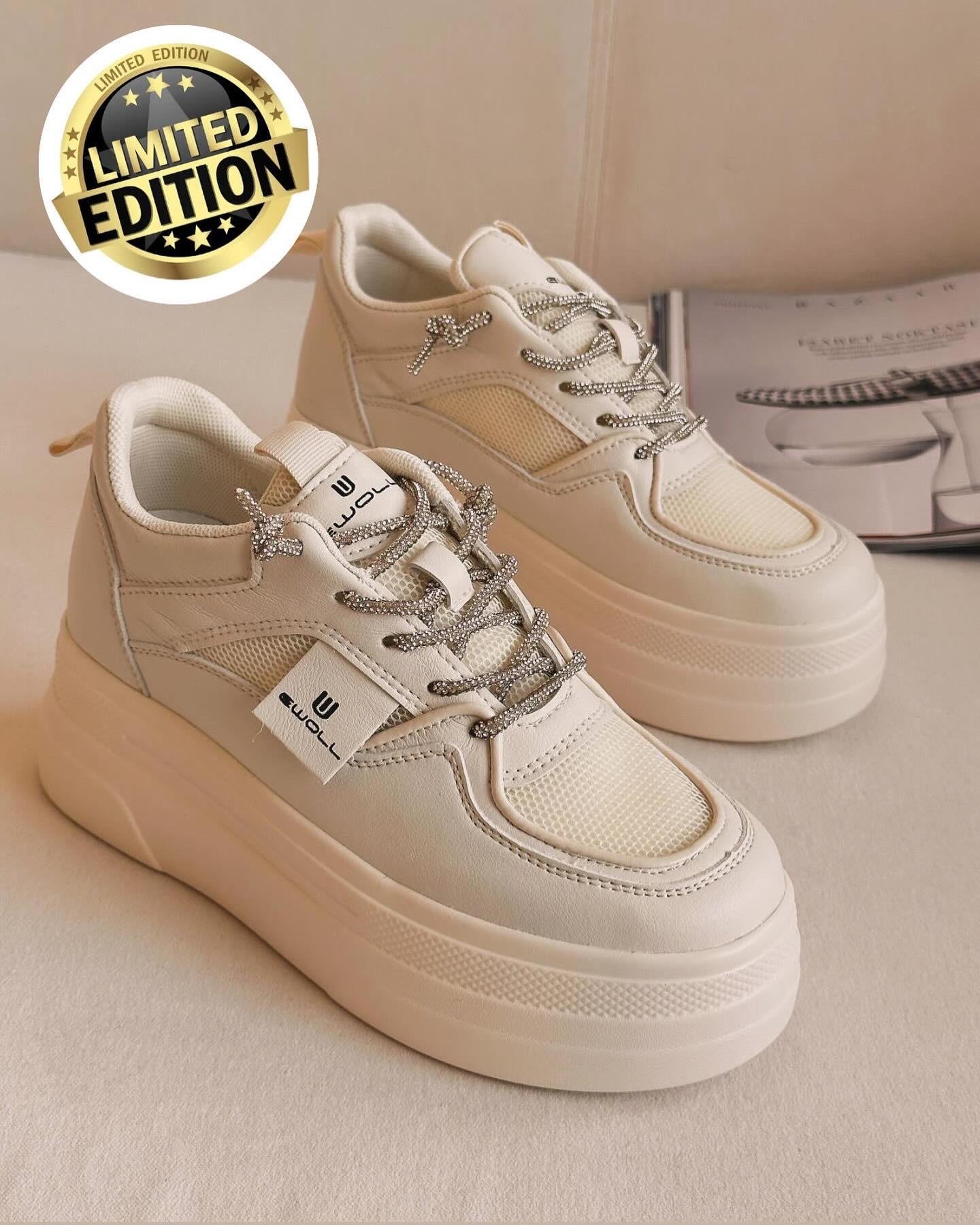 ZUUMSNEAKERWoly İçten Gizli Topuklu Kalın Taban Kadın Sneaker - Bej