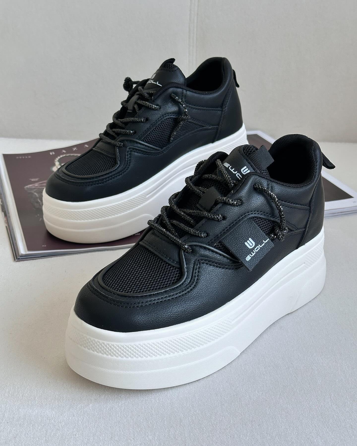 ZUUMSNEAKERWoly İçten Gizli Topuklu Kalın Taban Kadın Sneaker - Siyah