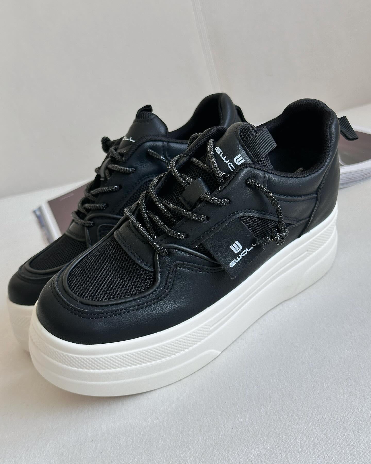 ZUUMSNEAKERWoly İçten Gizli Topuklu Kalın Taban Kadın Sneaker - Siyah