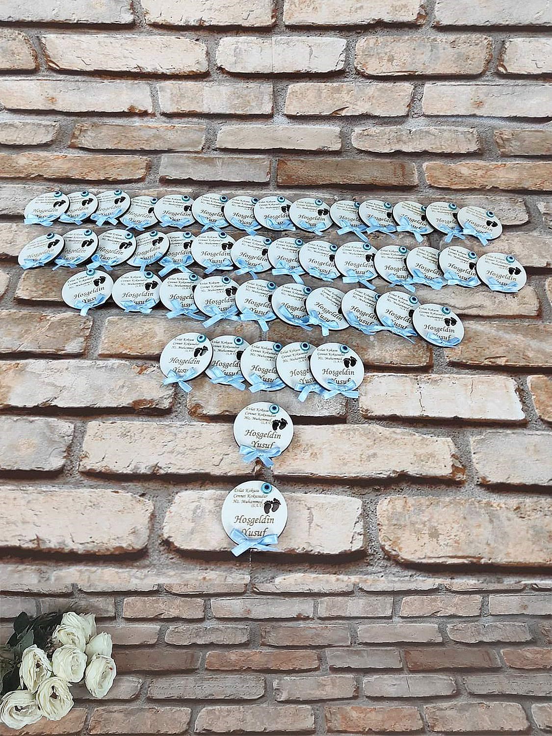 Ana Kuzusu İsme Özel 6 cm Ahşap Magnet 30 Adet