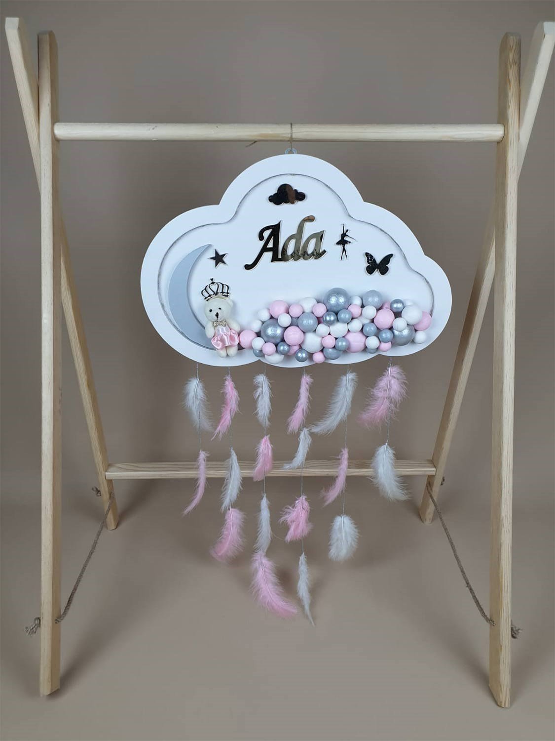 Ana Kuzusu İsme Özel Ahşap Bulut Kapı Süsü 1KPM59