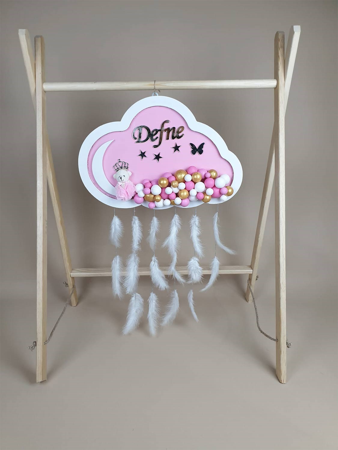 Ana Kuzusu İsme Özel Ahşap Bulut Kapı Süsü 1KPM82