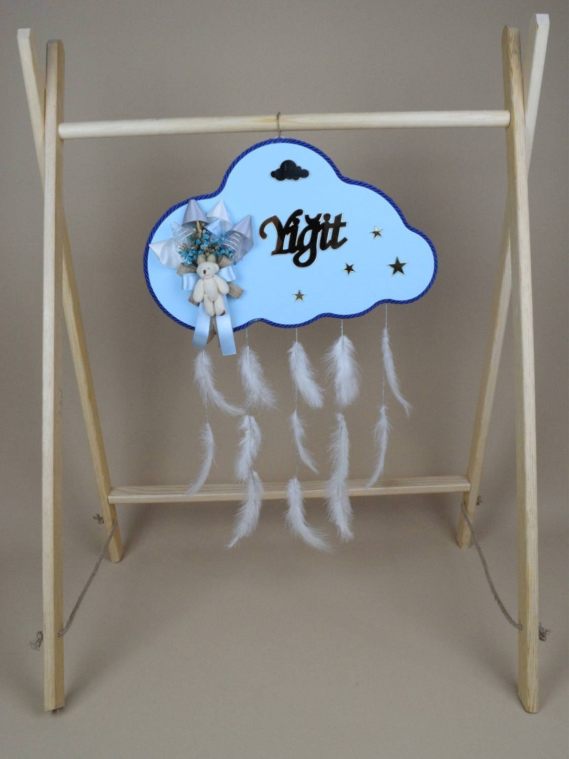 Ana Kuzusu İsme Özel Ahşap Bulut Kapı Süsü 1KPAC01