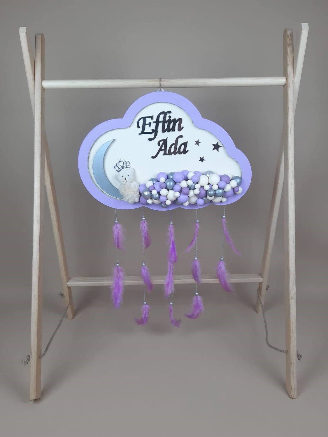 Ana Kuzusu İsme Özel Ahşap Bulut Kapı Süsü 1KPM34