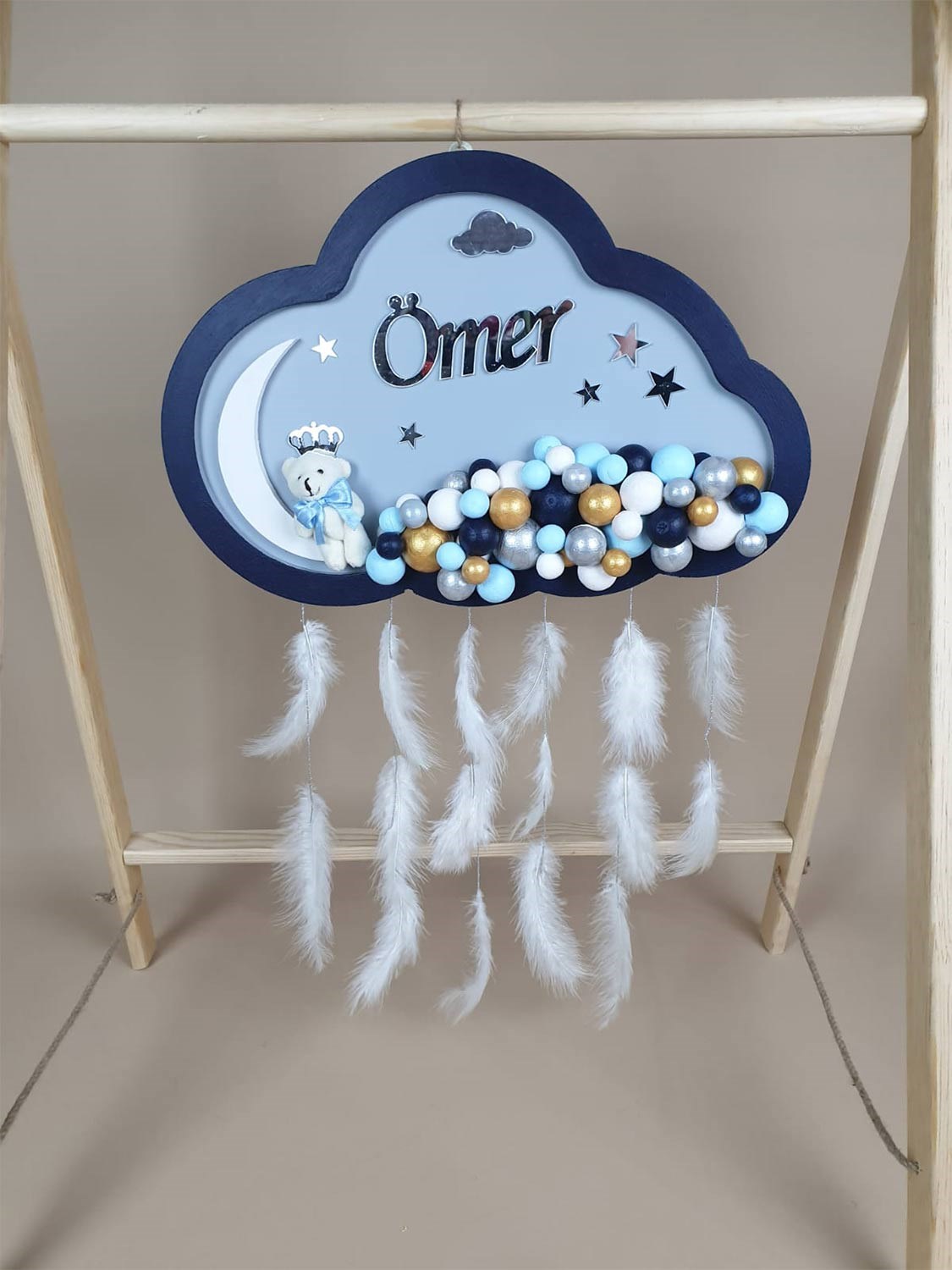 Ana Kuzusu İsme Özel Ahşap Bulut Kapı Süsü 1KPM81