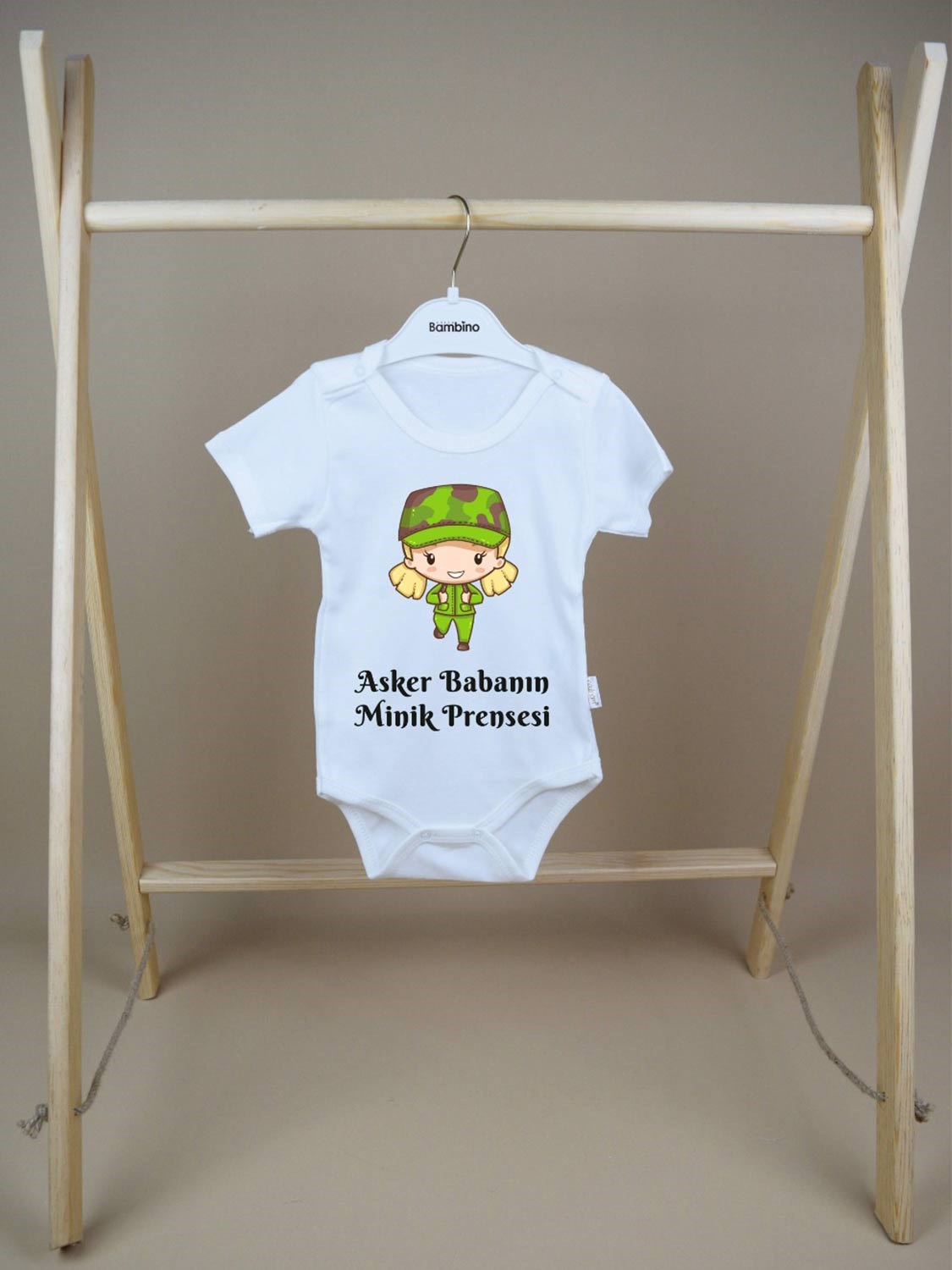Ana Kuzusu İsme Özel Baskı Çıtçıtlı Asker kızı Baskılı 1BDK90