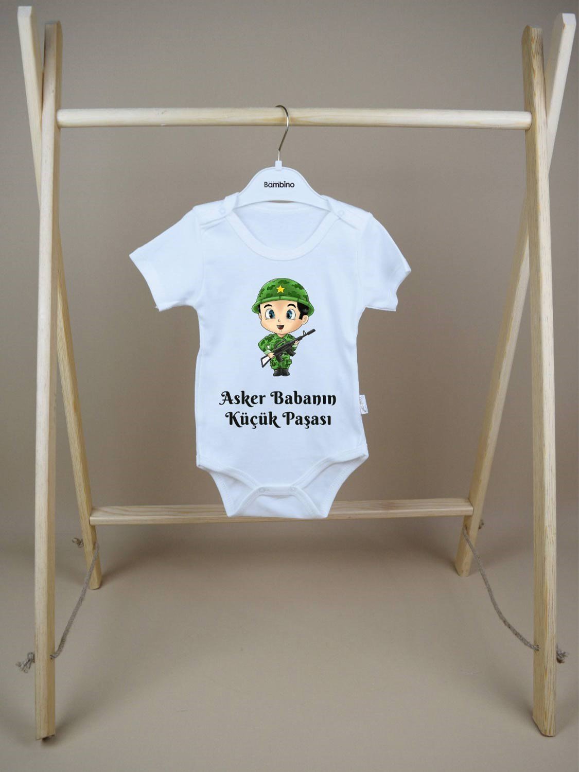 Ana Kuzusu İsme Özel Baskı Çıtçıtlı Asker Oğlu Baskılı 1BDK91