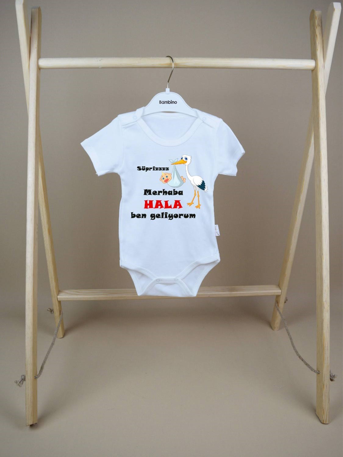 Ana Kuzusu İsme Özel Baskı Çıtçıtlı Hala Süpriz Leylek  Baskılı 1BDK99