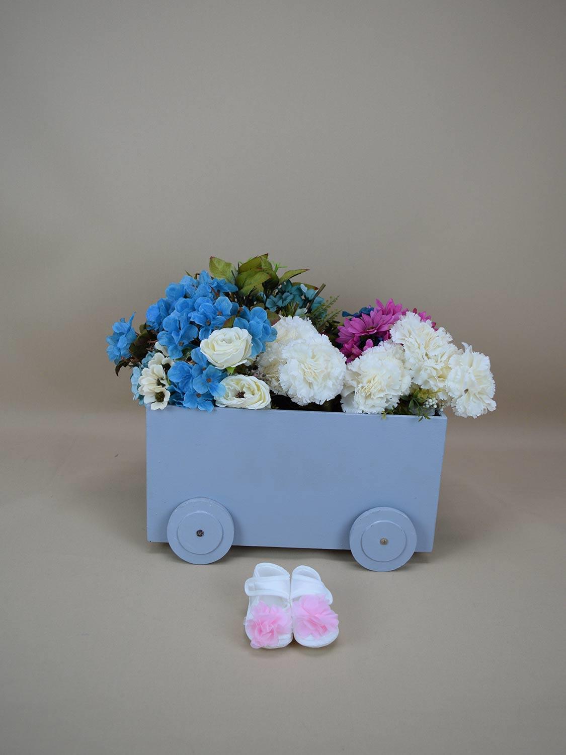 Ana Kuzusu İsme Özel Hastane Çıkışı Bebek Patiği Pembe Lazer Kesim Çiçek