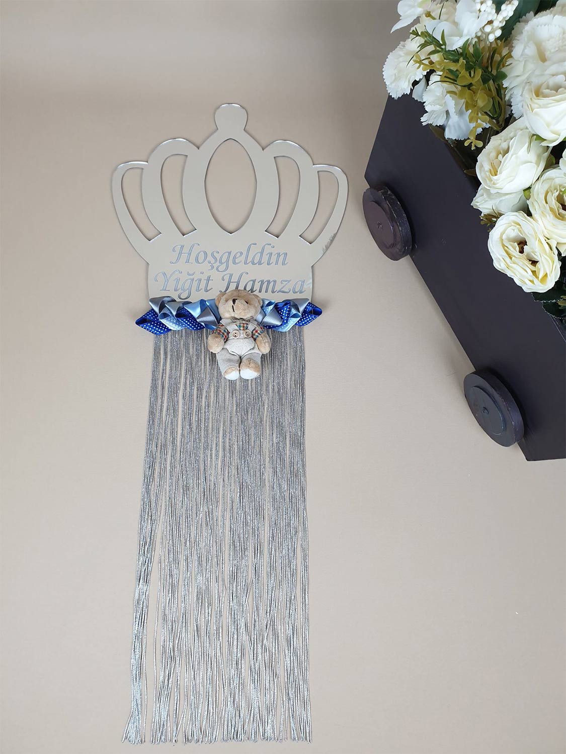 Ana Kuzusu İsme Özel Şeffaf Pleksi Kapı Süsü Taç 1KPSP02