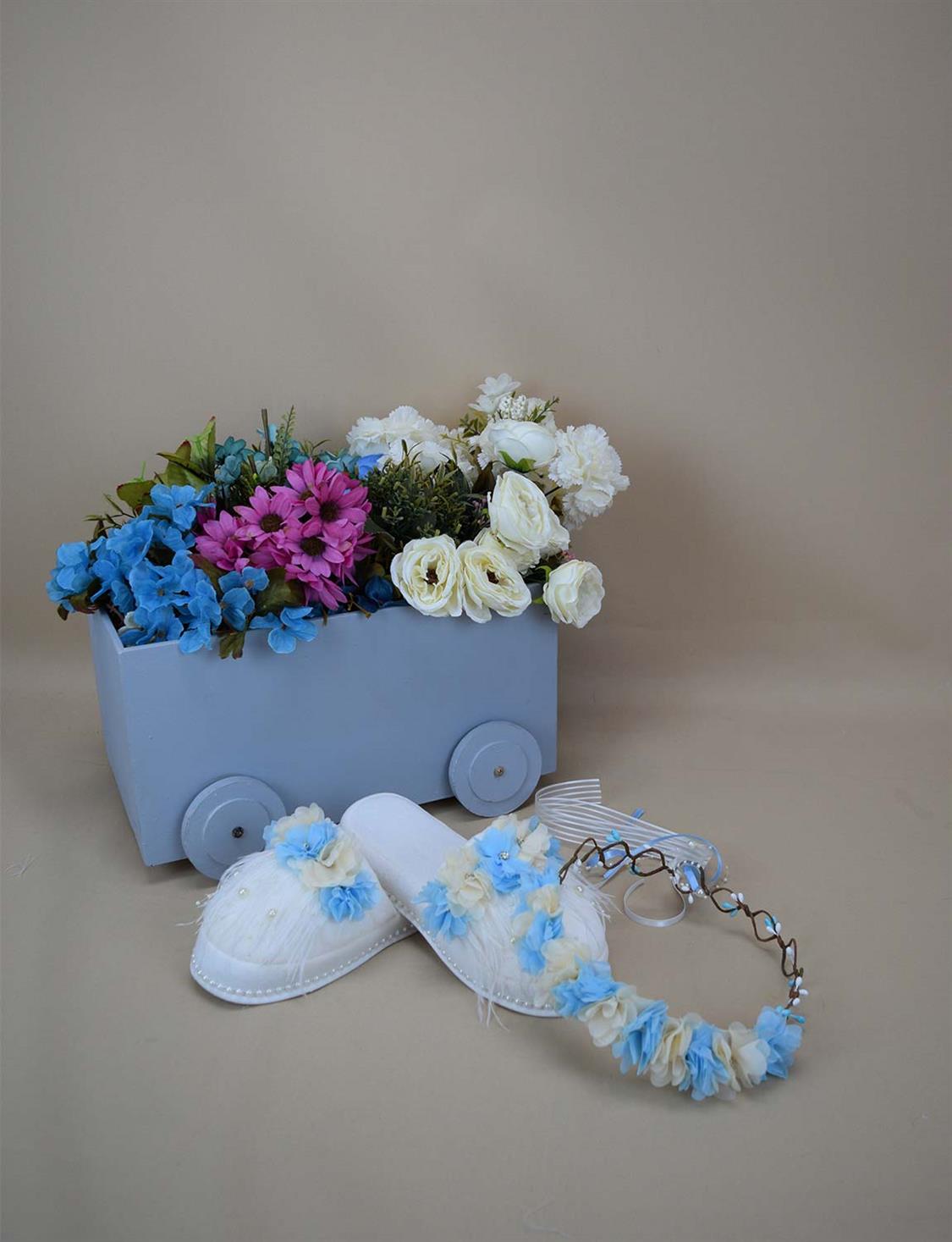 Ana Kuzusu Özel Tasarım Lohusa Taç Terlik Seti 3LTT01