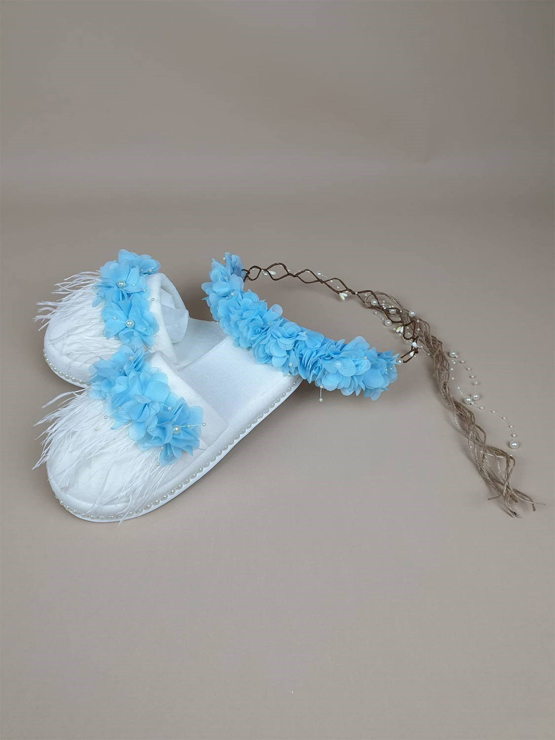 Ana Kuzusu Özel Tasarım Lohusa Taç Terlik Seti 1LTT01