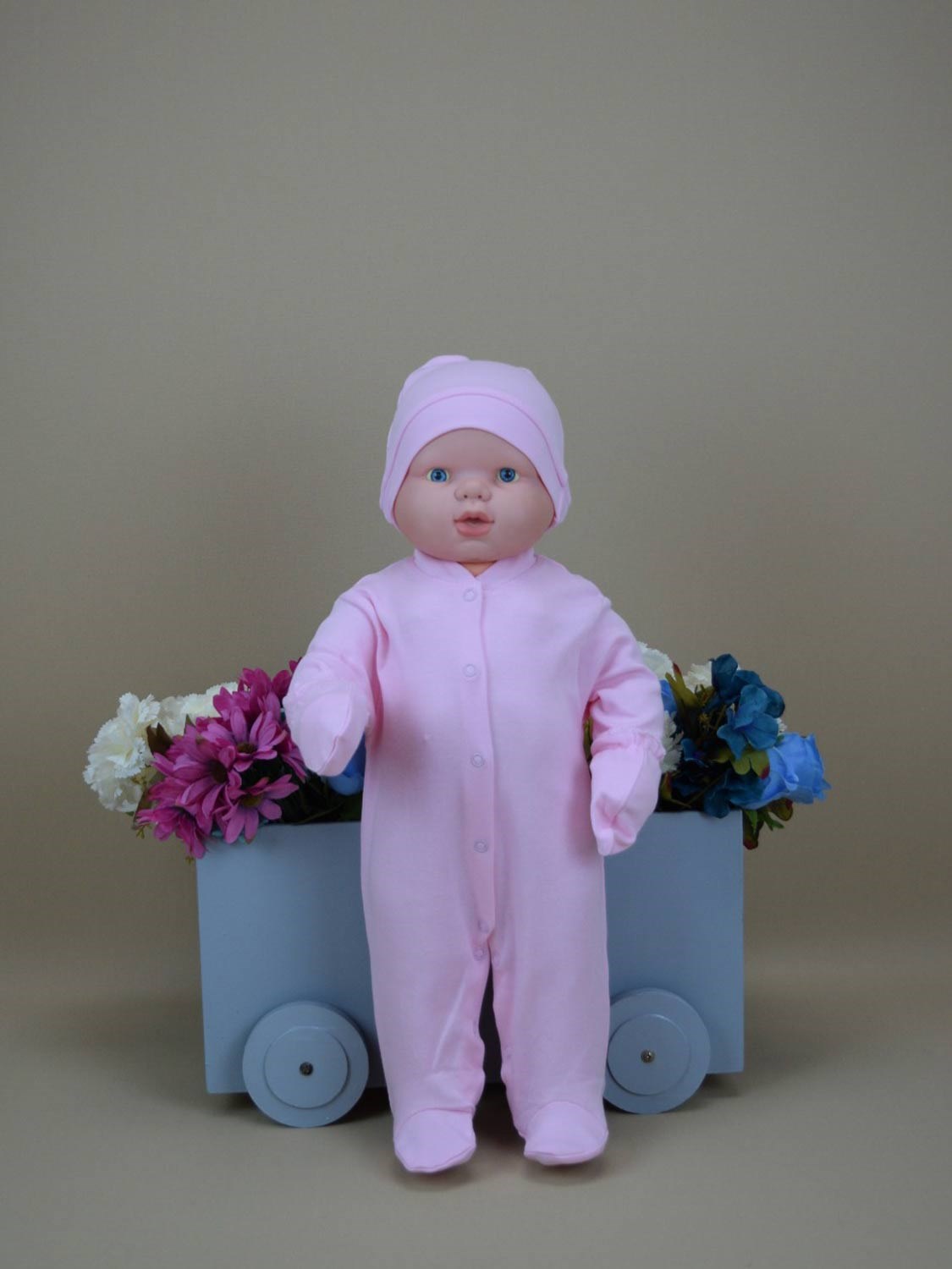 Anakuzusu 3 Parça tulum Zıbın Seti Organik Pamuk  Pembe Rengi