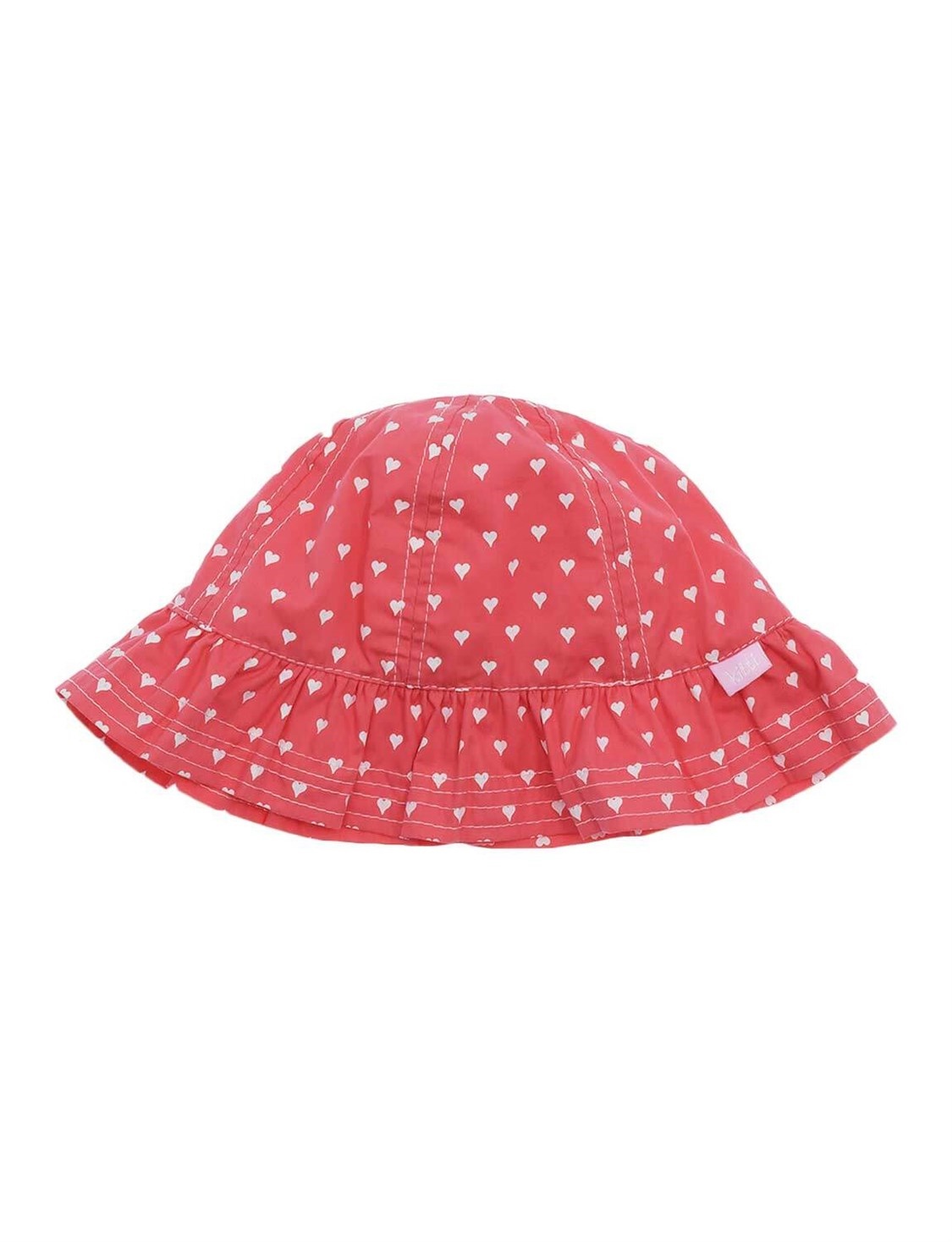 Kitti 4-8 Yaş Kız Çocuk Kalp Baskılı Maksi Şapka