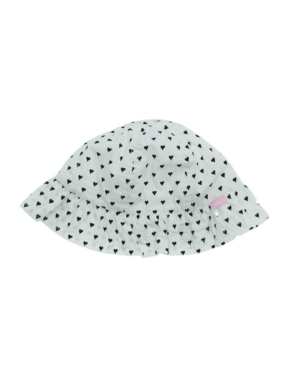 Kitti 4-8 Yaş Kız Çocuk Kalp Baskılı Maksi Şapka