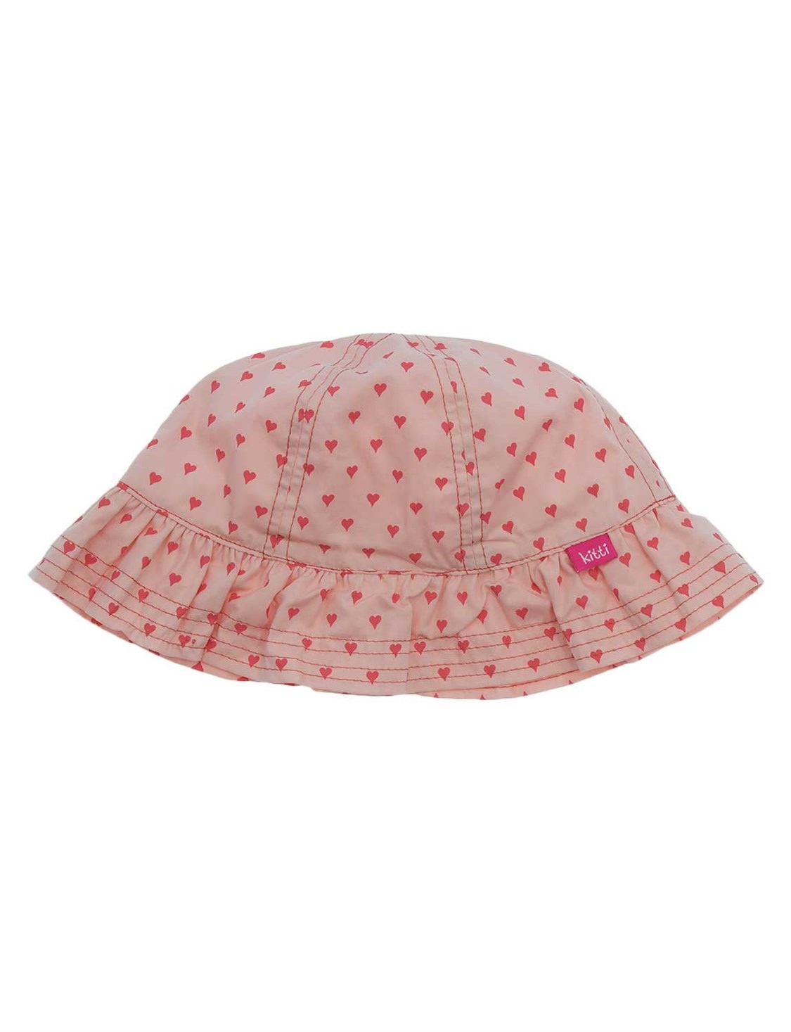 Kitti 4-8 Yaş Kız Çocuk Kalp Baskılı Maksi Şapka