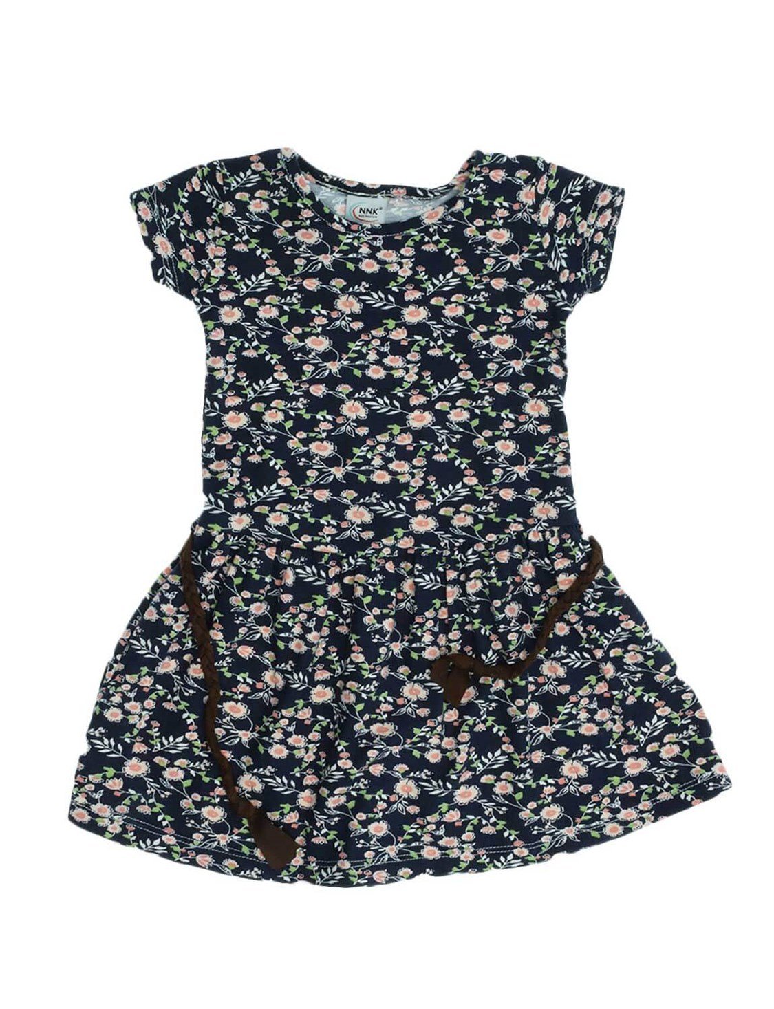 Nnk Exclusive Kız Çocuk Çiçek Desenli Penye Elbise