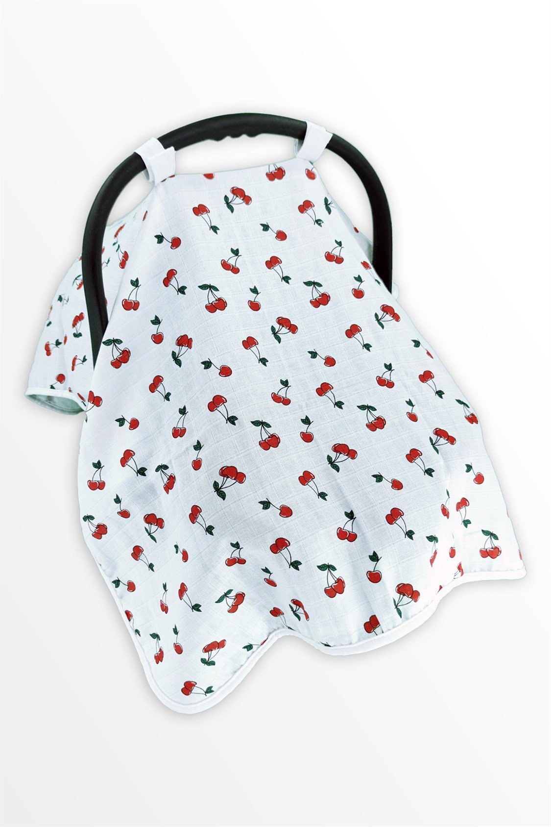 Organik Pamuk Müslin Puset Örtüsü - Kirazlar