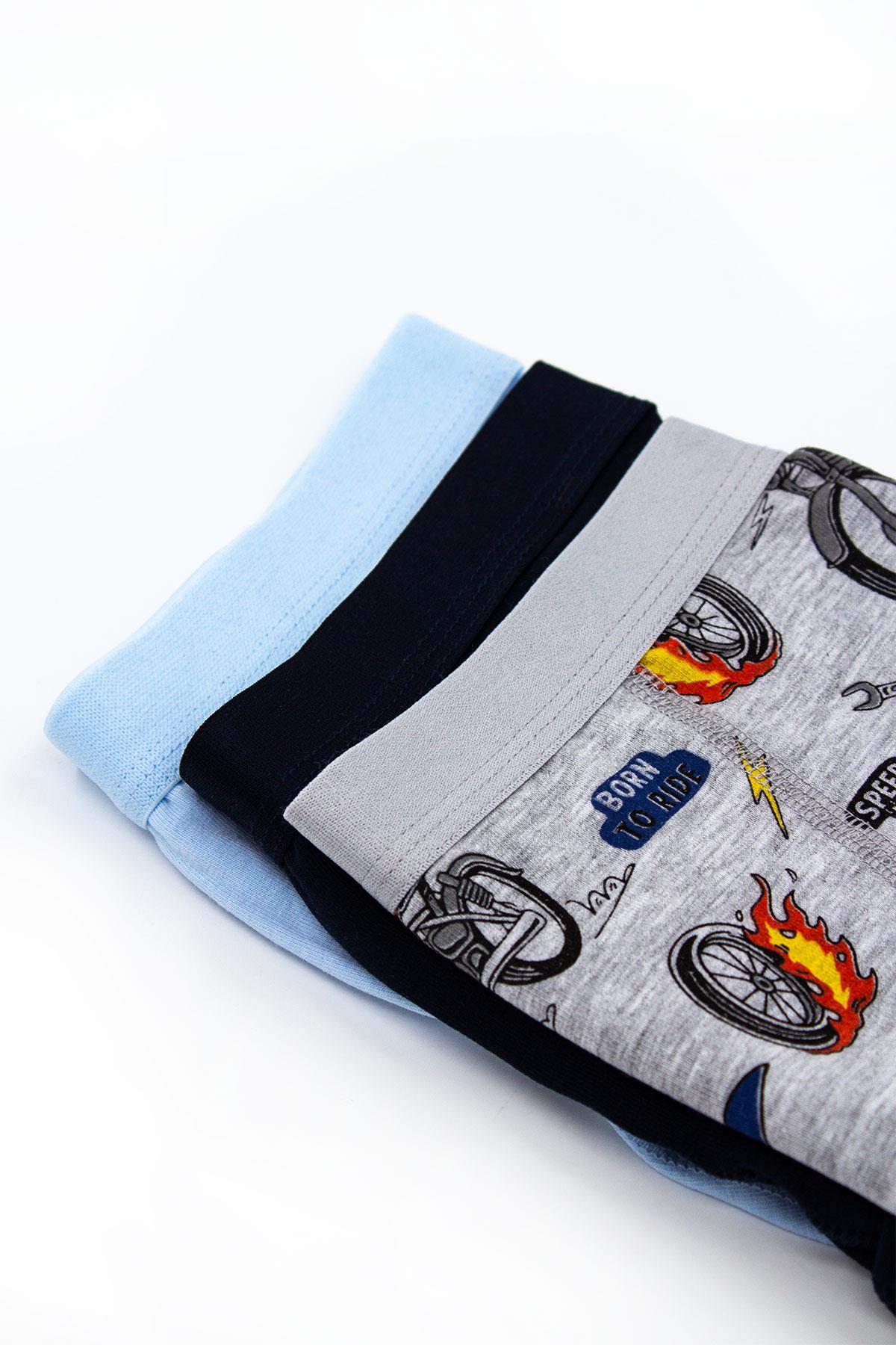 Erkek Çocuk Boxer Likralı Motor Serisi (%96 Pamuk)