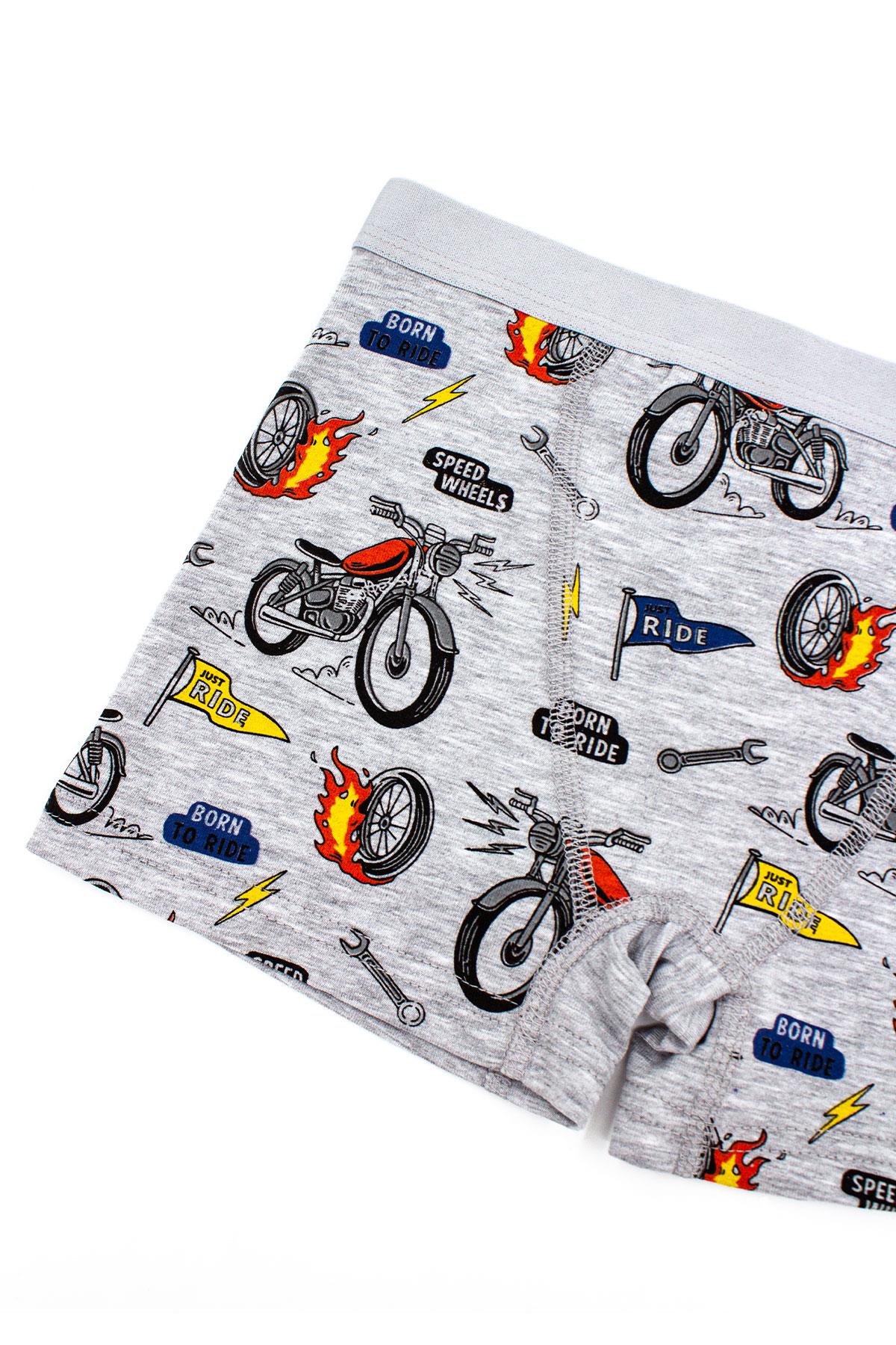 Erkek Çocuk Boxer Likralı Motor Serisi (%96 Pamuk)