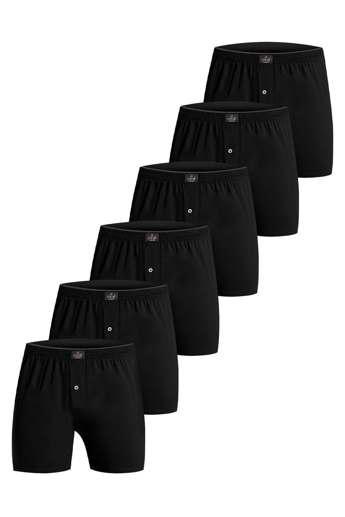 Öts 6'lı Erkek Boxer Düğmeli, Süprem Kumaş (%100 Pamuk)