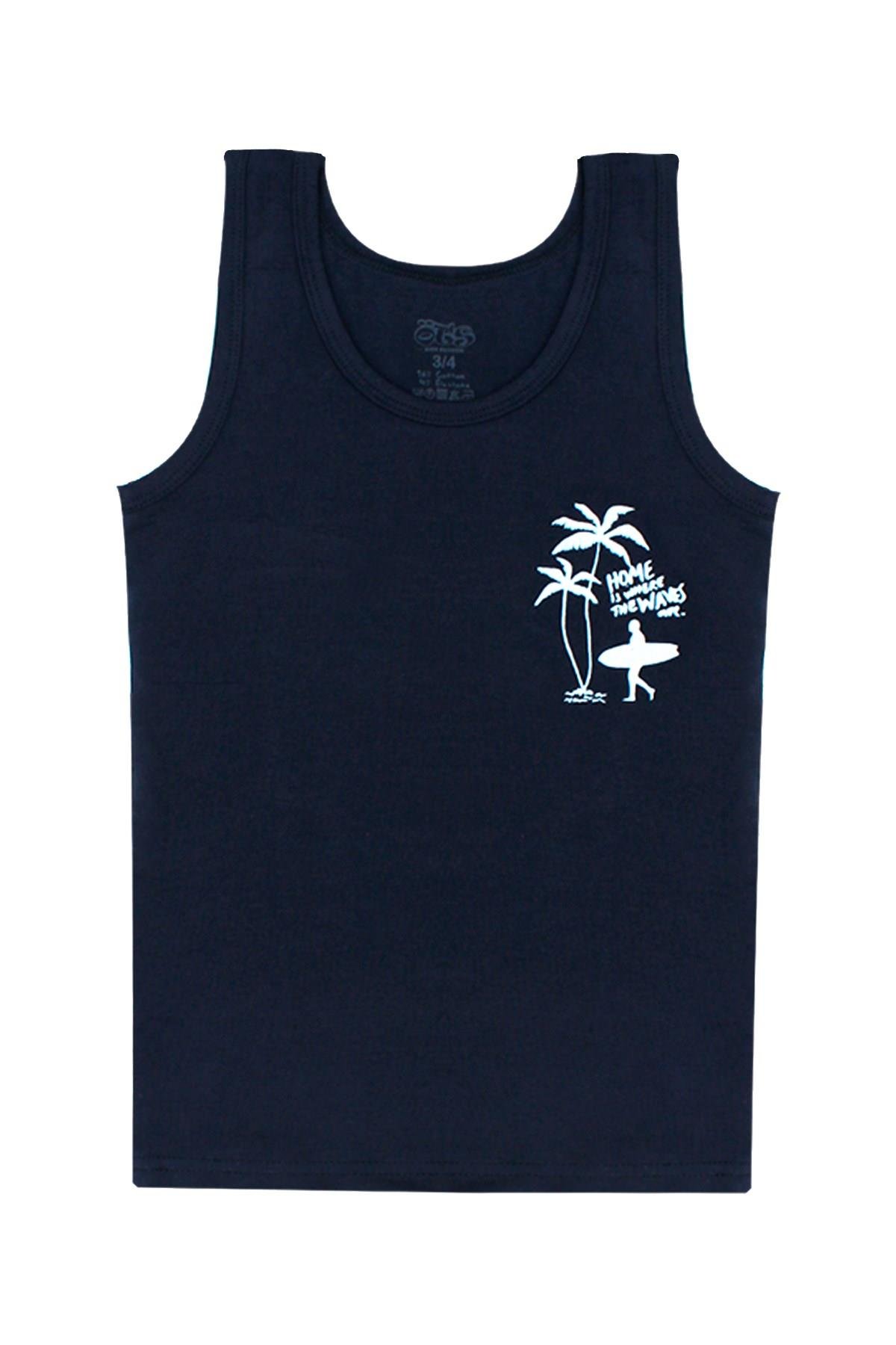 Öts Erkek Çocuk Atlet 2'li Baskılı (%96 Pamuk - %4 Elastan)