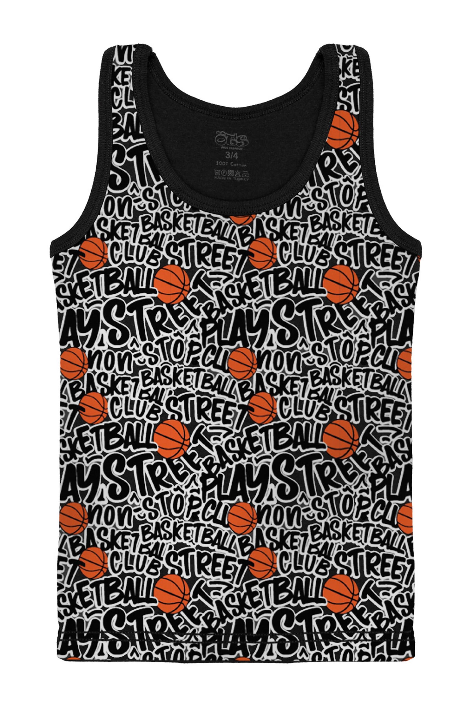 Öts Erkek Çocuk Atlet 2'li Baskılı (%96 Pamuk - %4 Elastan)