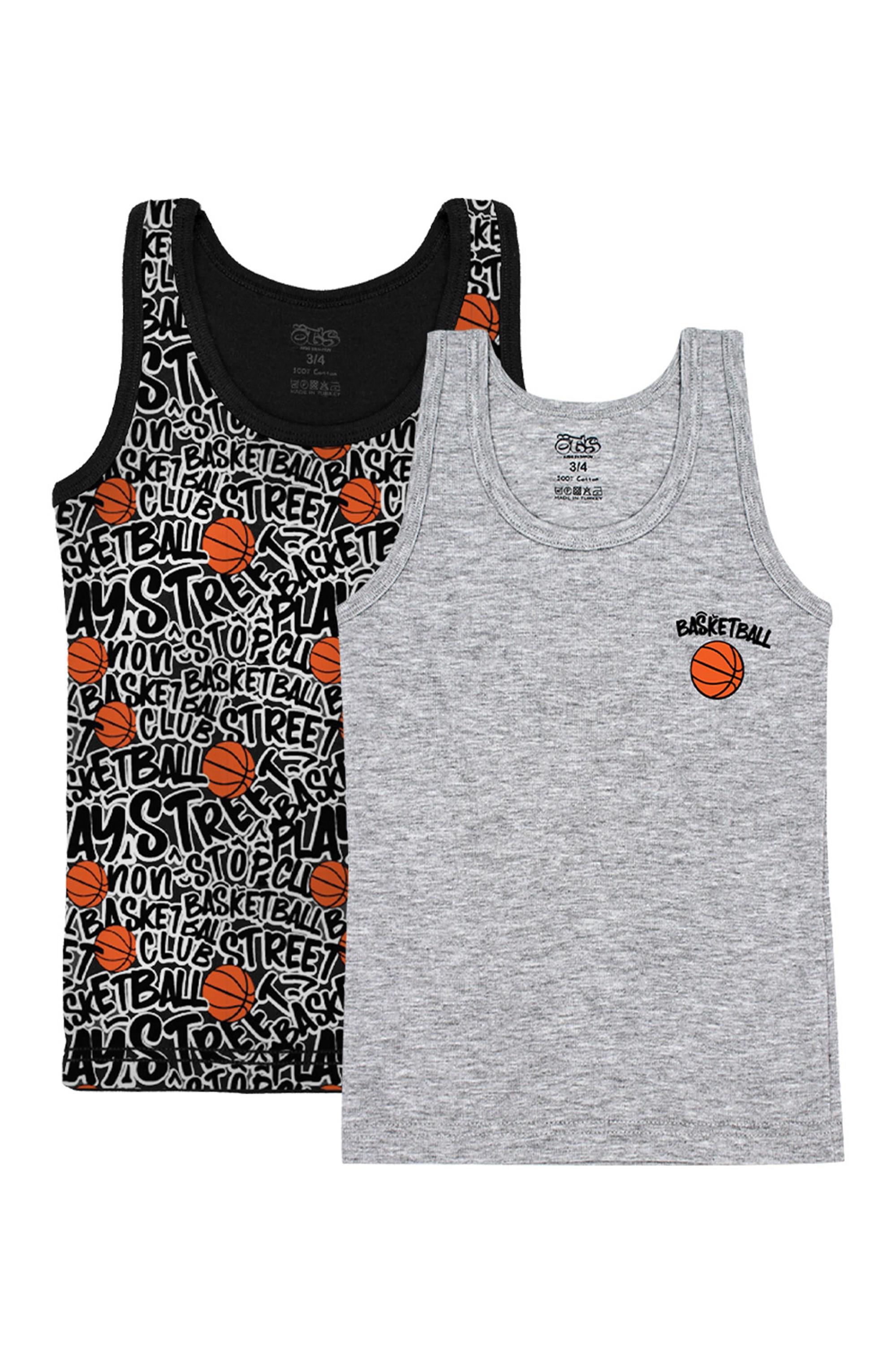 Öts Erkek Çocuk Atlet 2'li Baskılı (%96 Pamuk - %4 Elastan)