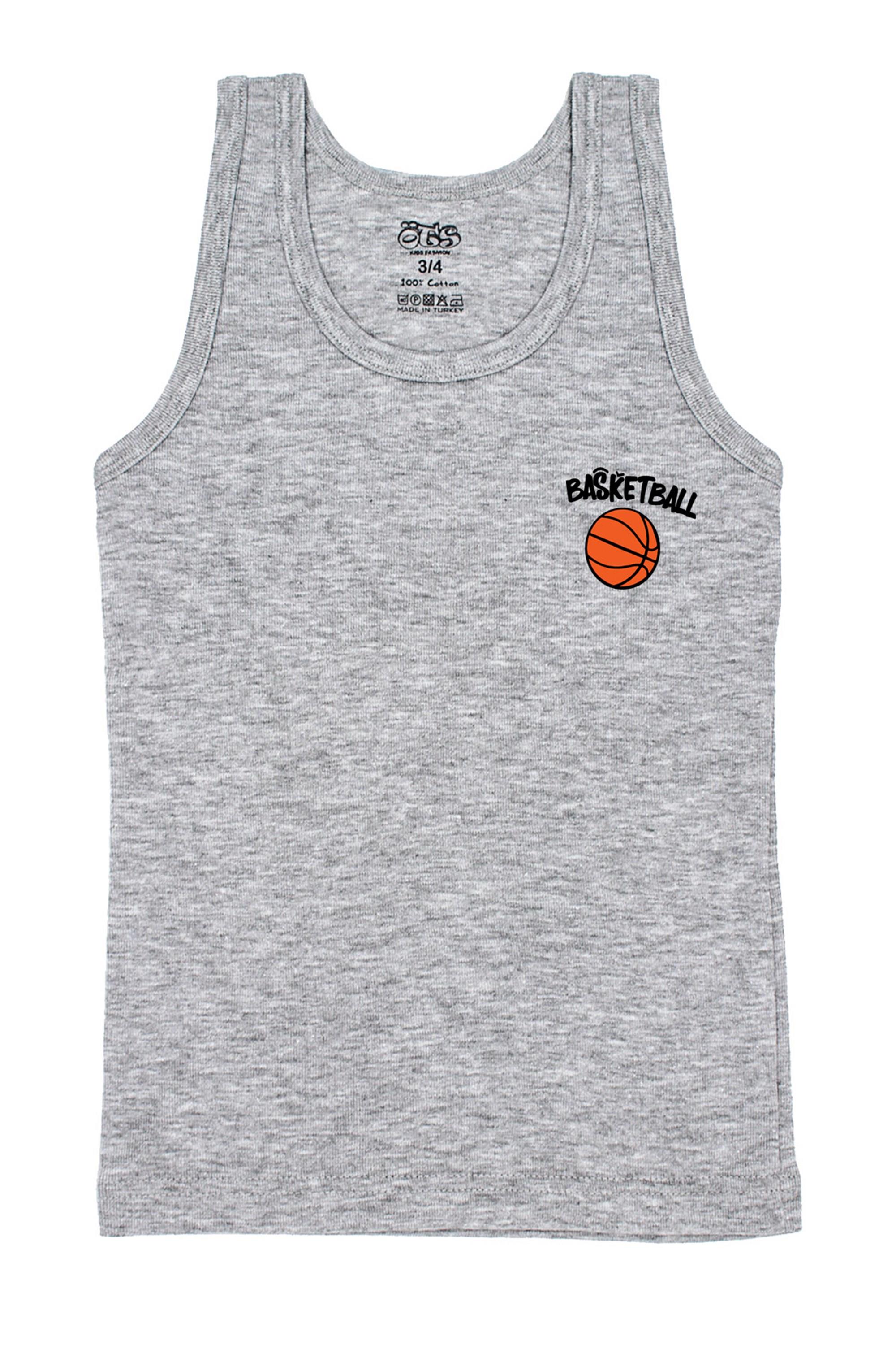 Öts Erkek Çocuk Atlet 2'li Baskılı (%96 Pamuk - %4 Elastan)