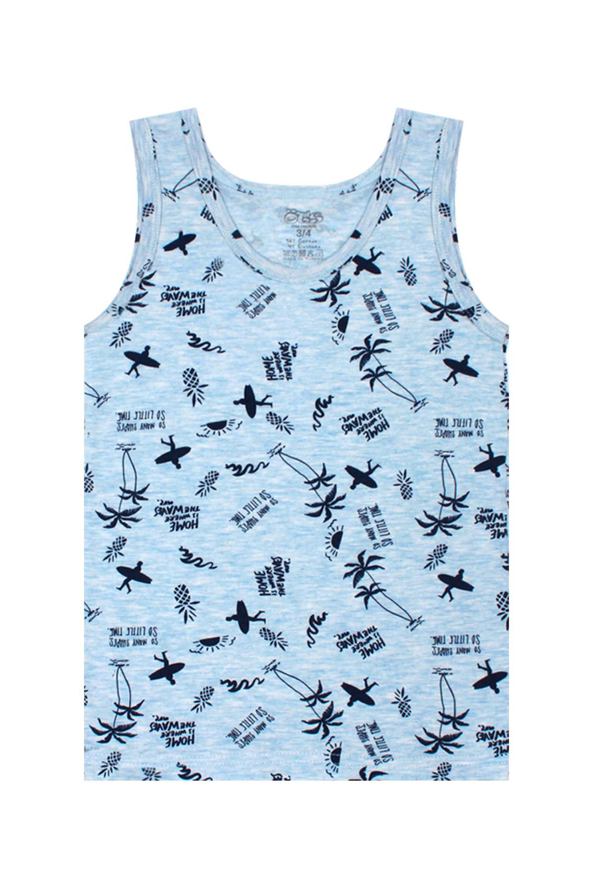 Öts Erkek Çocuk Atlet 2'li Baskılı (%96 Pamuk - %4 Elastan)