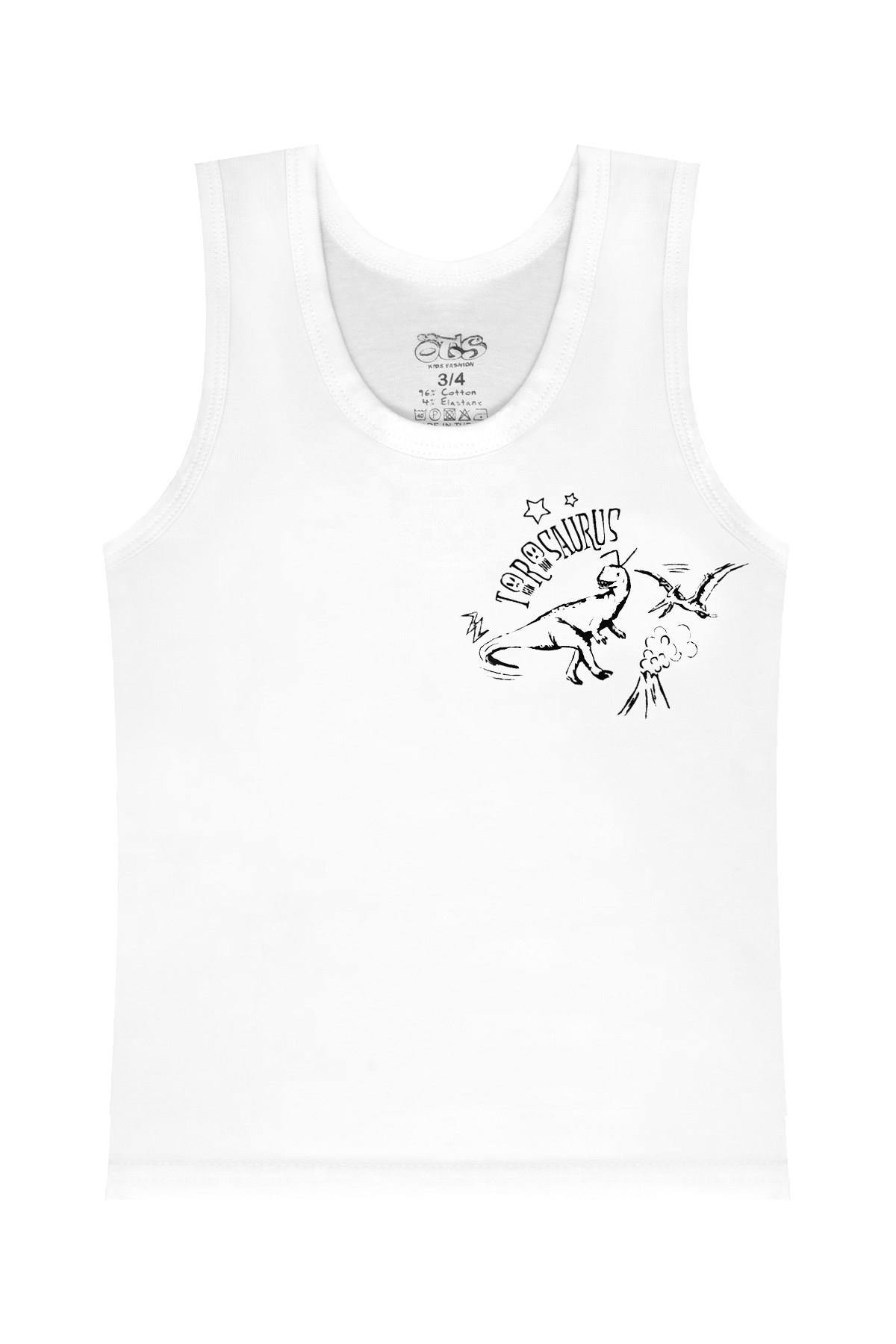 Öts Erkek Çocuk Atlet 2'li Baskılı (%96 Pamuk - %4 Elastan)