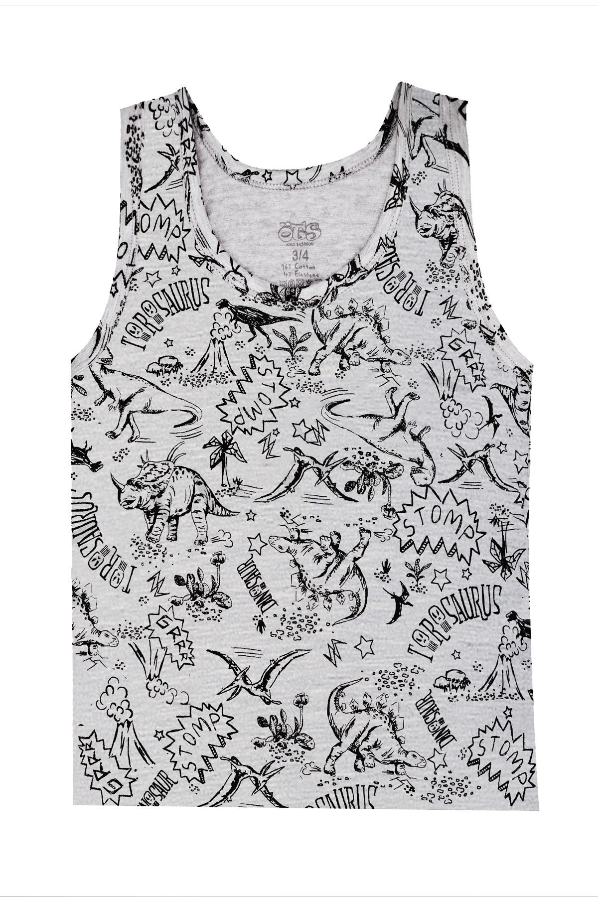 Öts Erkek Çocuk Atlet 2'li Baskılı (%96 Pamuk - %4 Elastan)