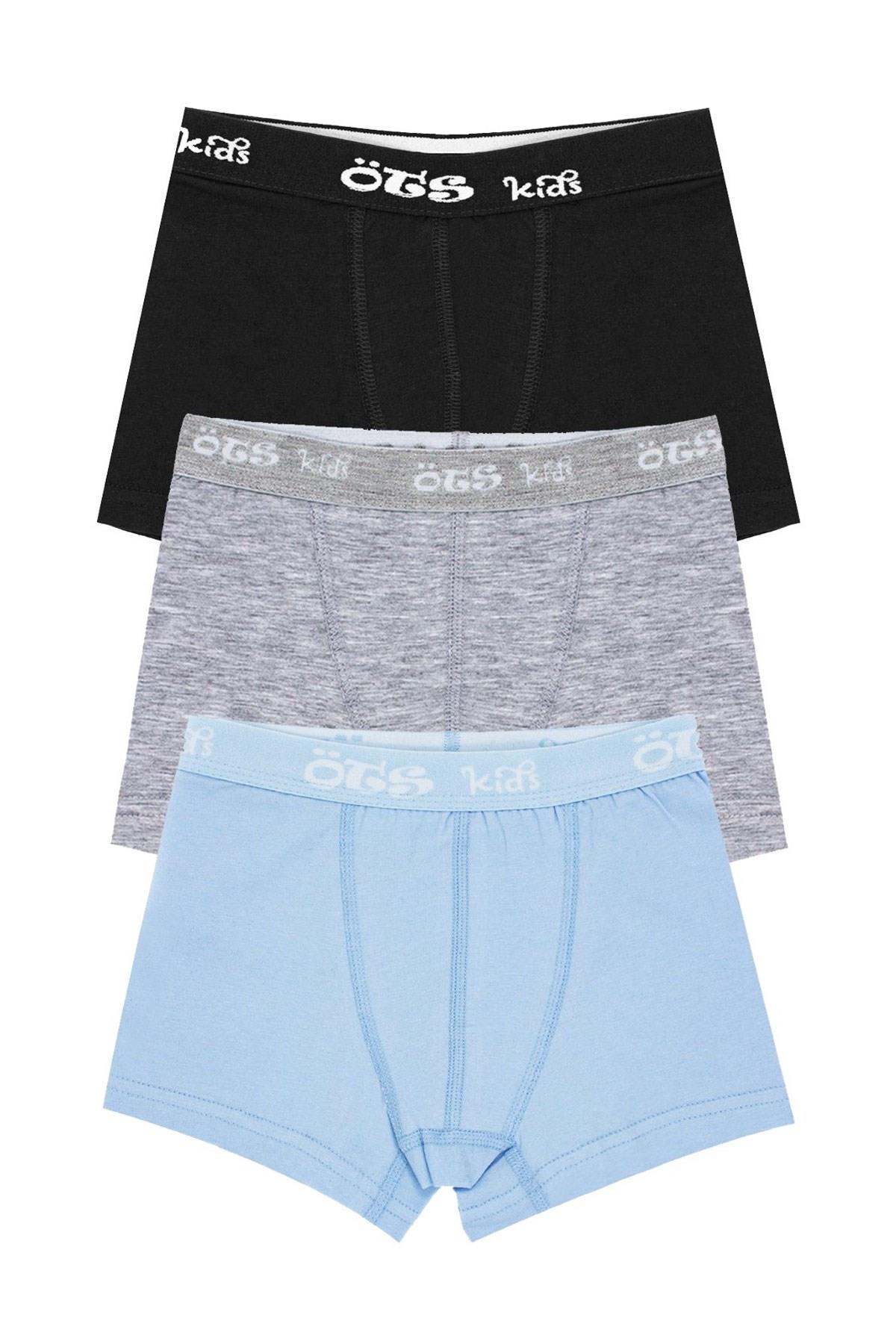 Öts Erkek Çocuk Boxer 3'lü (%96 Pamuk - %4 Elastan)
