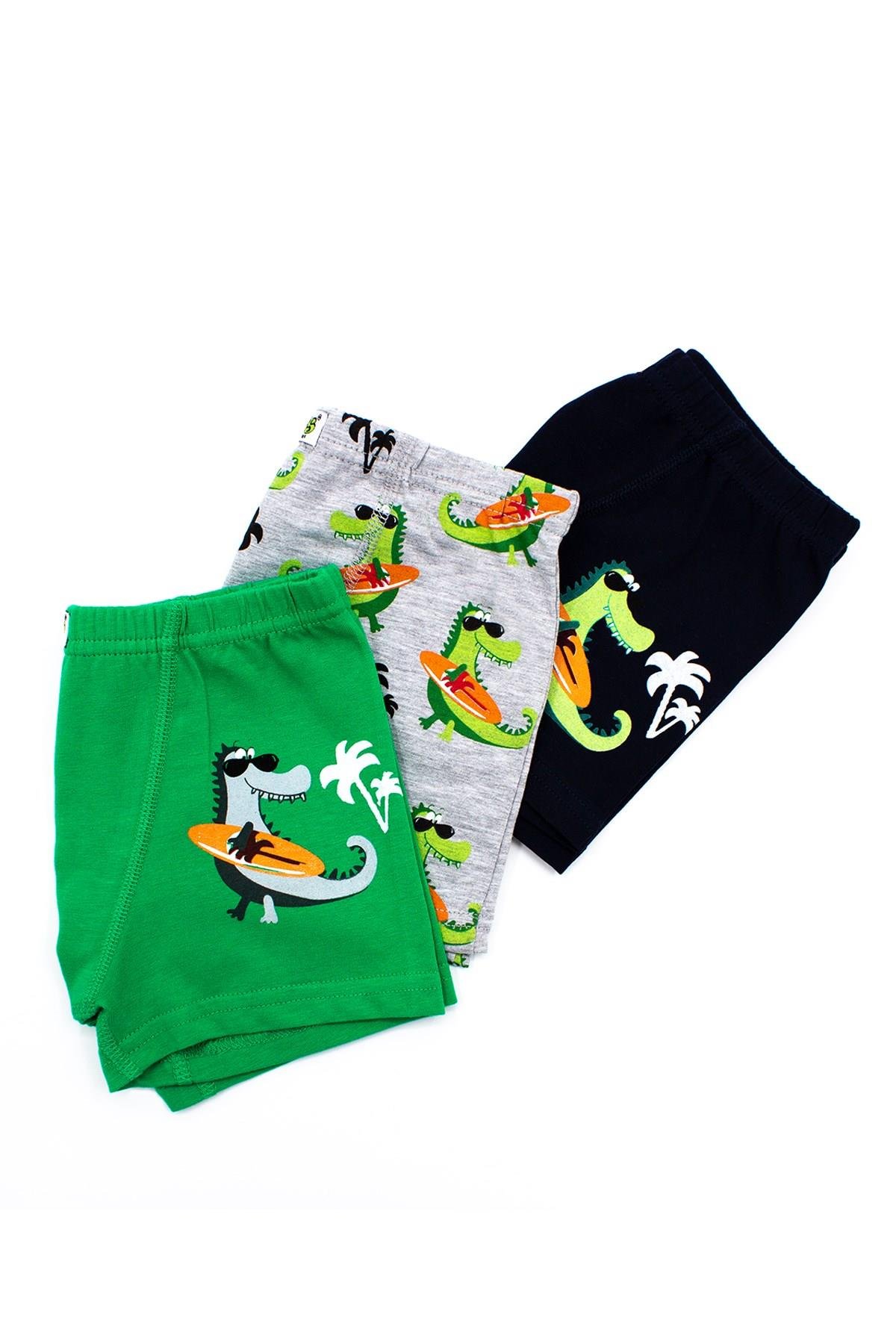 Öts Erkek Çocuk Boxer 3'lü Baskılı (%96 Pamuk - %4 Elastan)