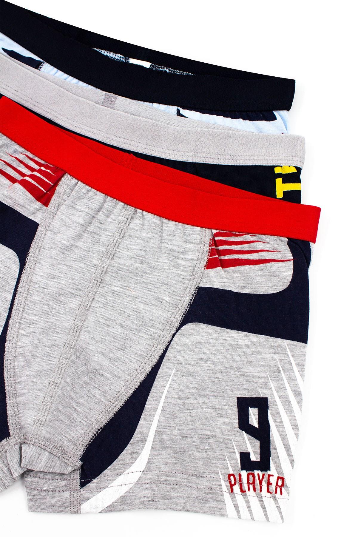 Öts Erkek Çocuk Boxer 3'lü Baskılı (%96 Pamuk - %4 Elastan)