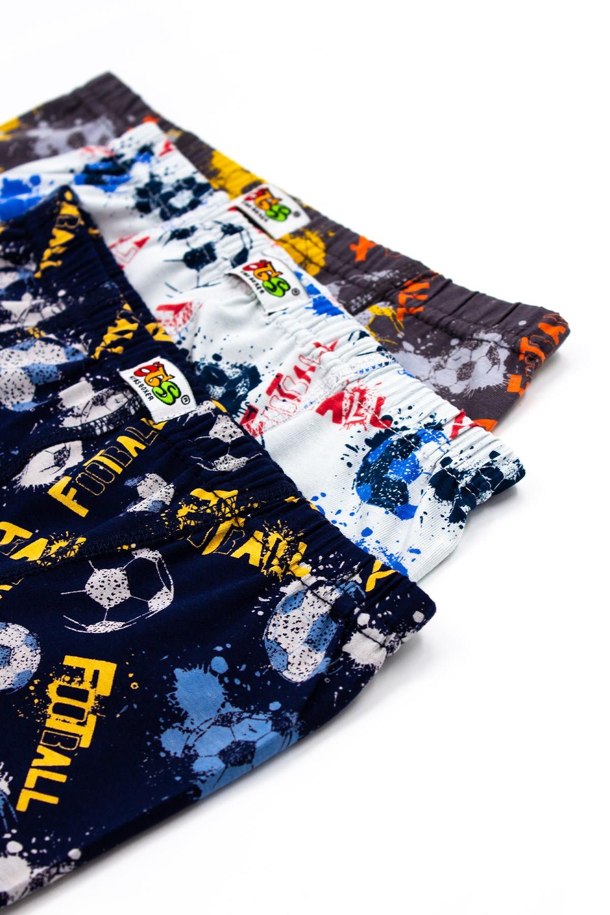 Öts Erkek Çocuk Boxer 3'lü Baskılı (%96 Pamuk - %4 Elastan)