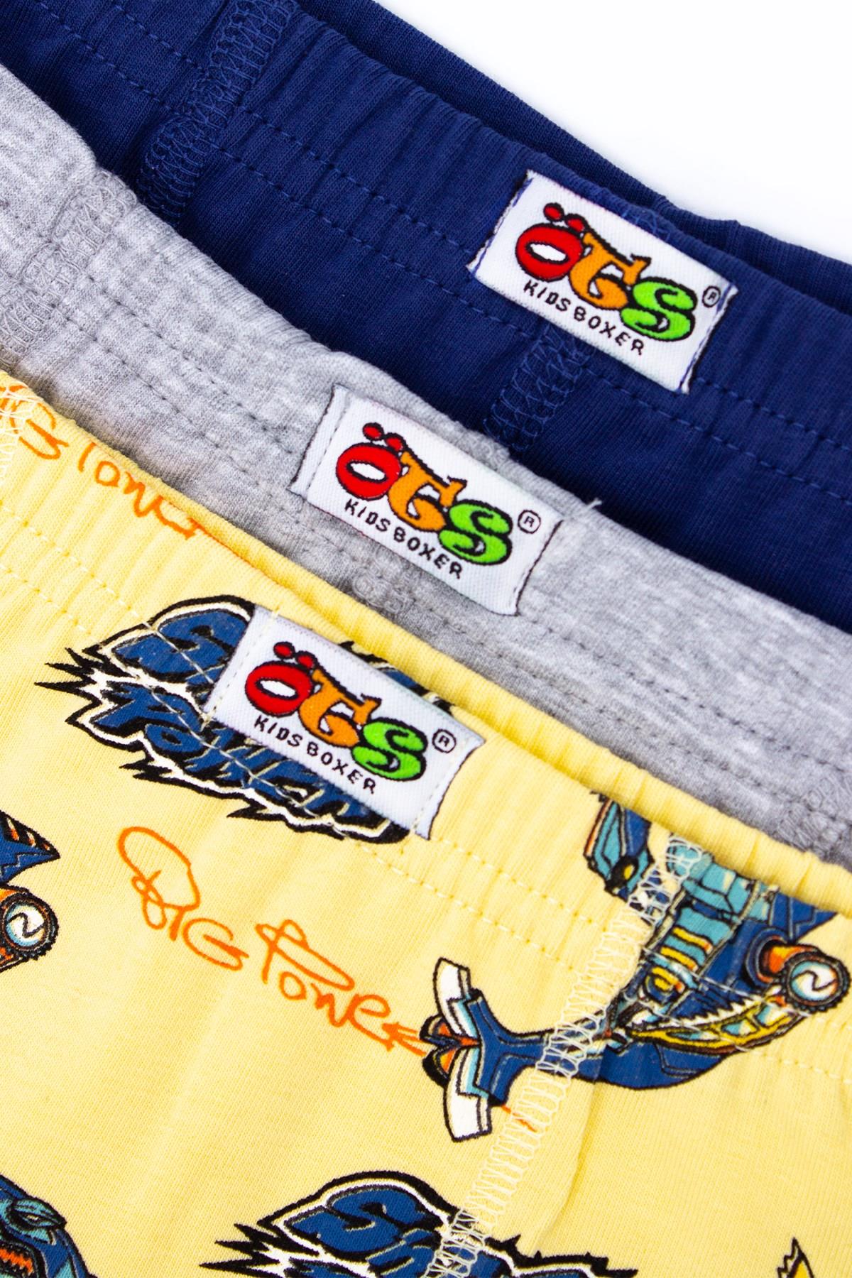 Öts Erkek Çocuk Boxer 3'lü Baskılı (%96 Pamuk - %4 Elastan)