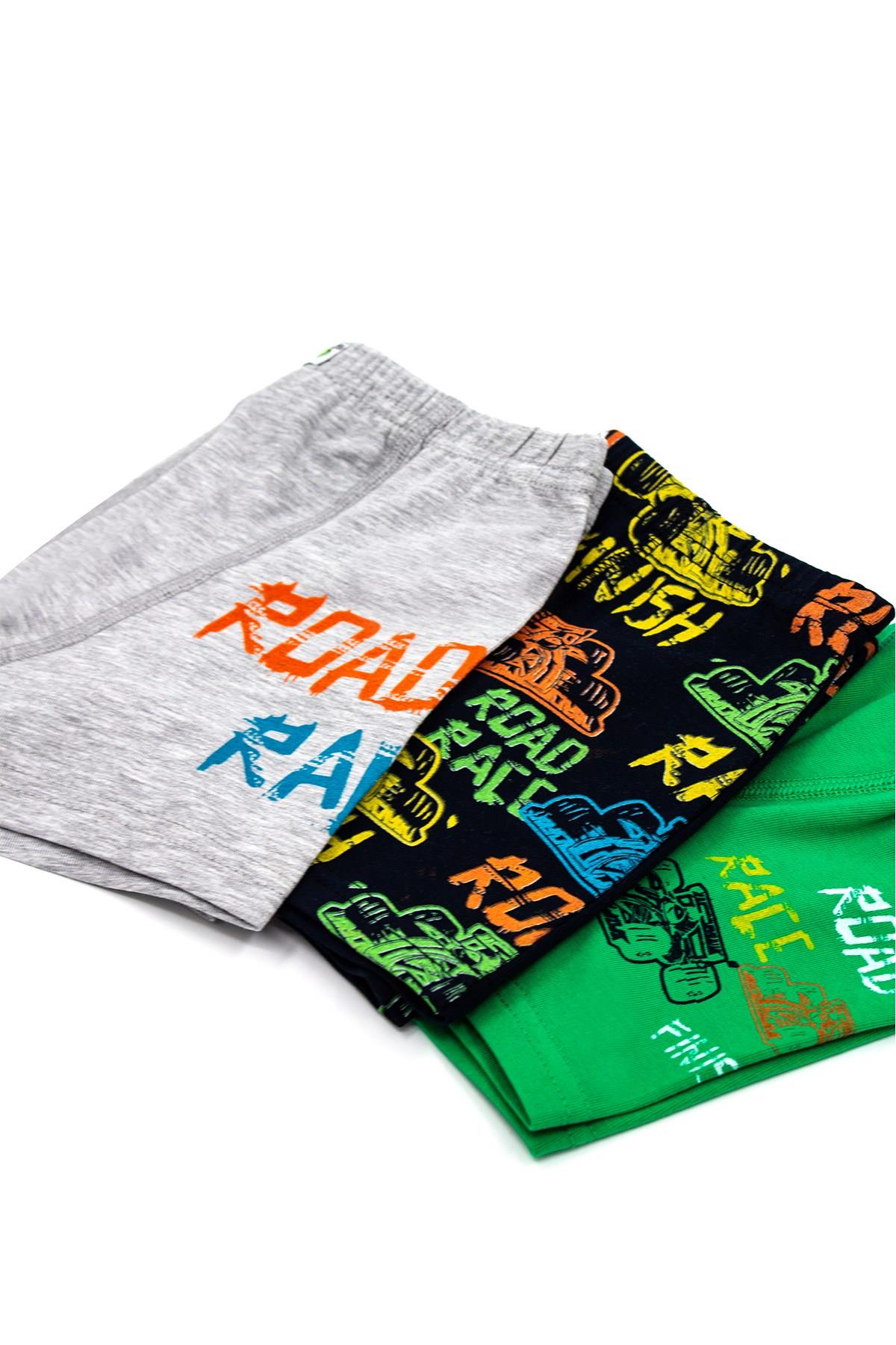 Öts Erkek Çocuk Boxer 3'lü Baskılı (%96 Pamuk - %4 Elastan)